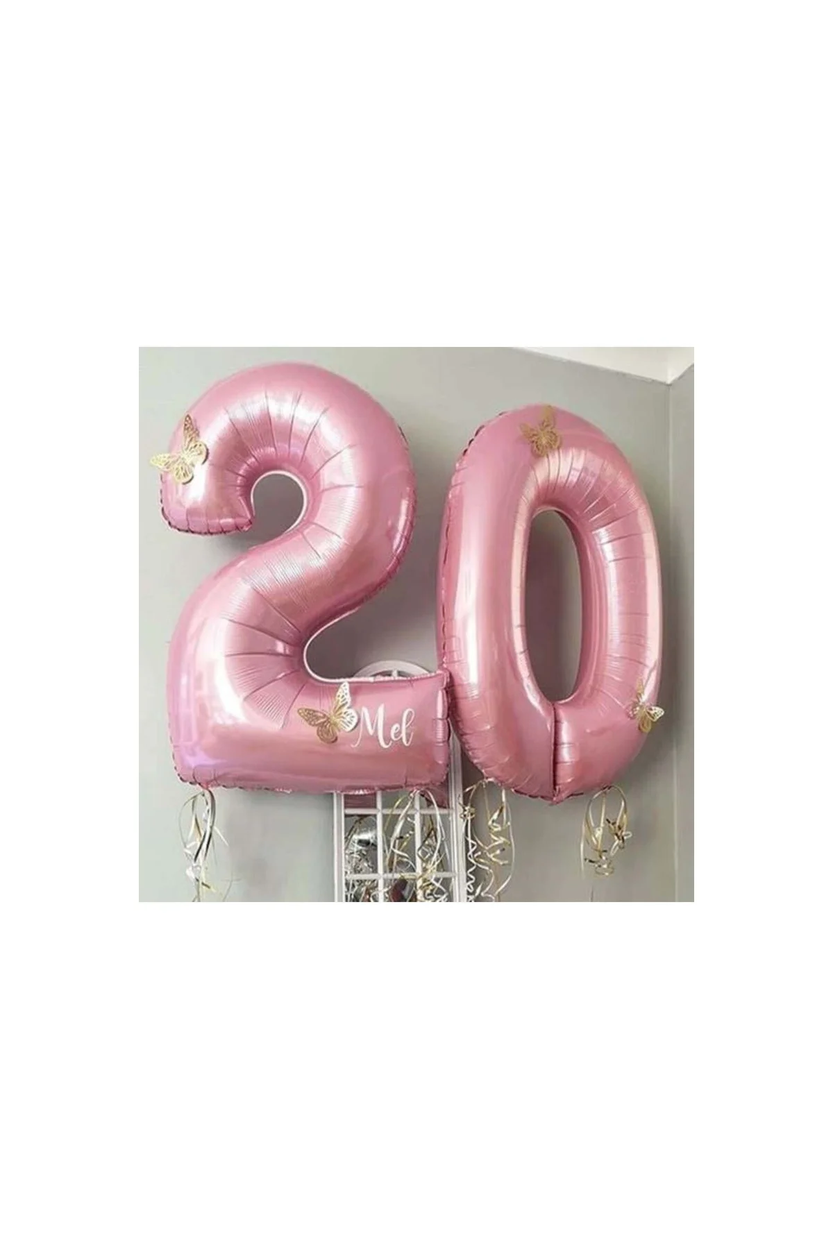 8 Rakam Pastel Pembe Folyo Balon 76 Cm - PAZARIZ Görsel 2