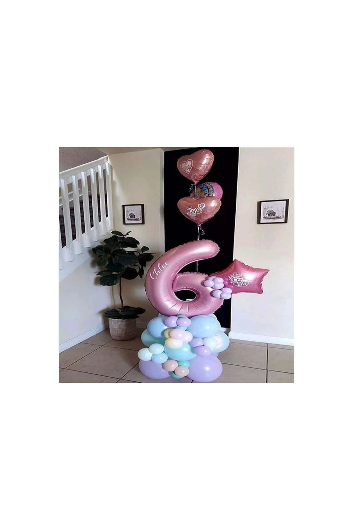 8 Rakam Pastel Pembe Folyo Balon 76 Cm - PAZARIZ Görsel 3