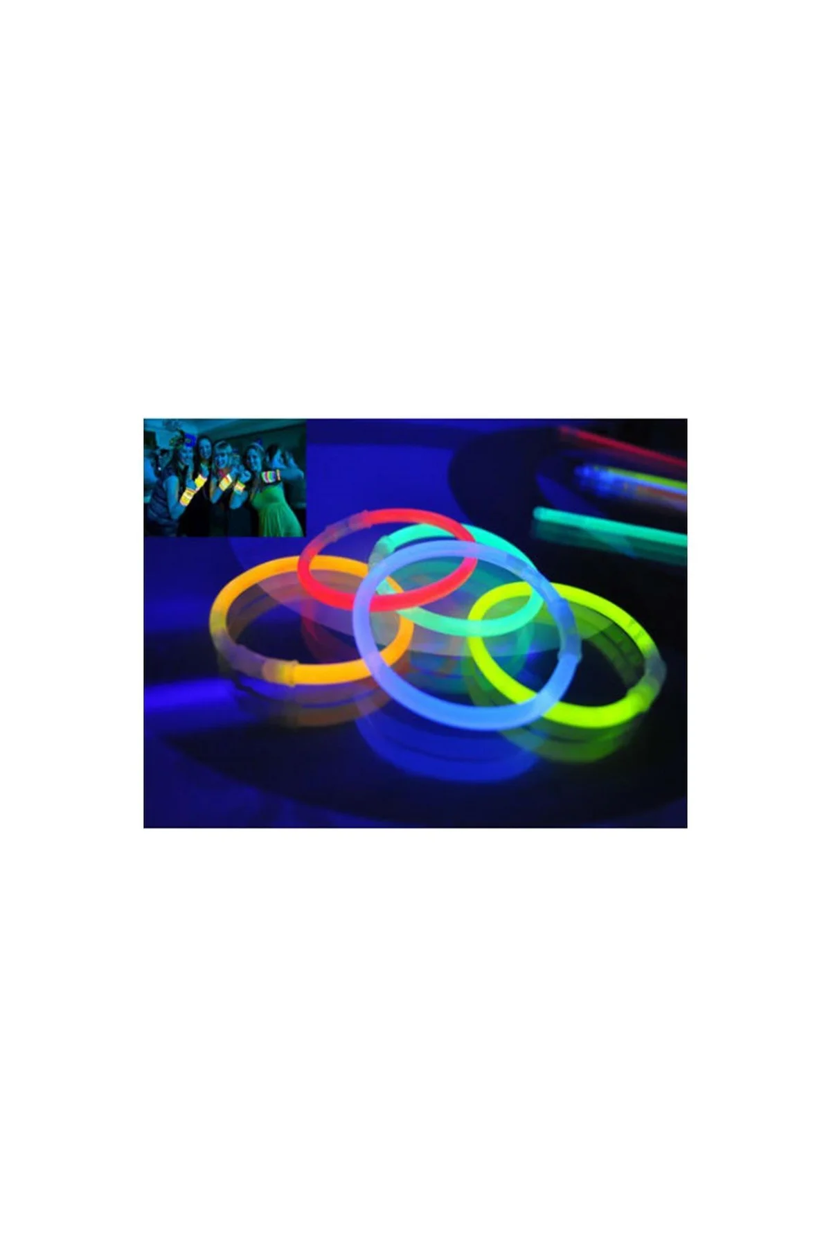 10 Adet Glow Stick Bracelet Fosforlu Kırılan Çubuk Bileklik - PAZARIZ Görsel 3