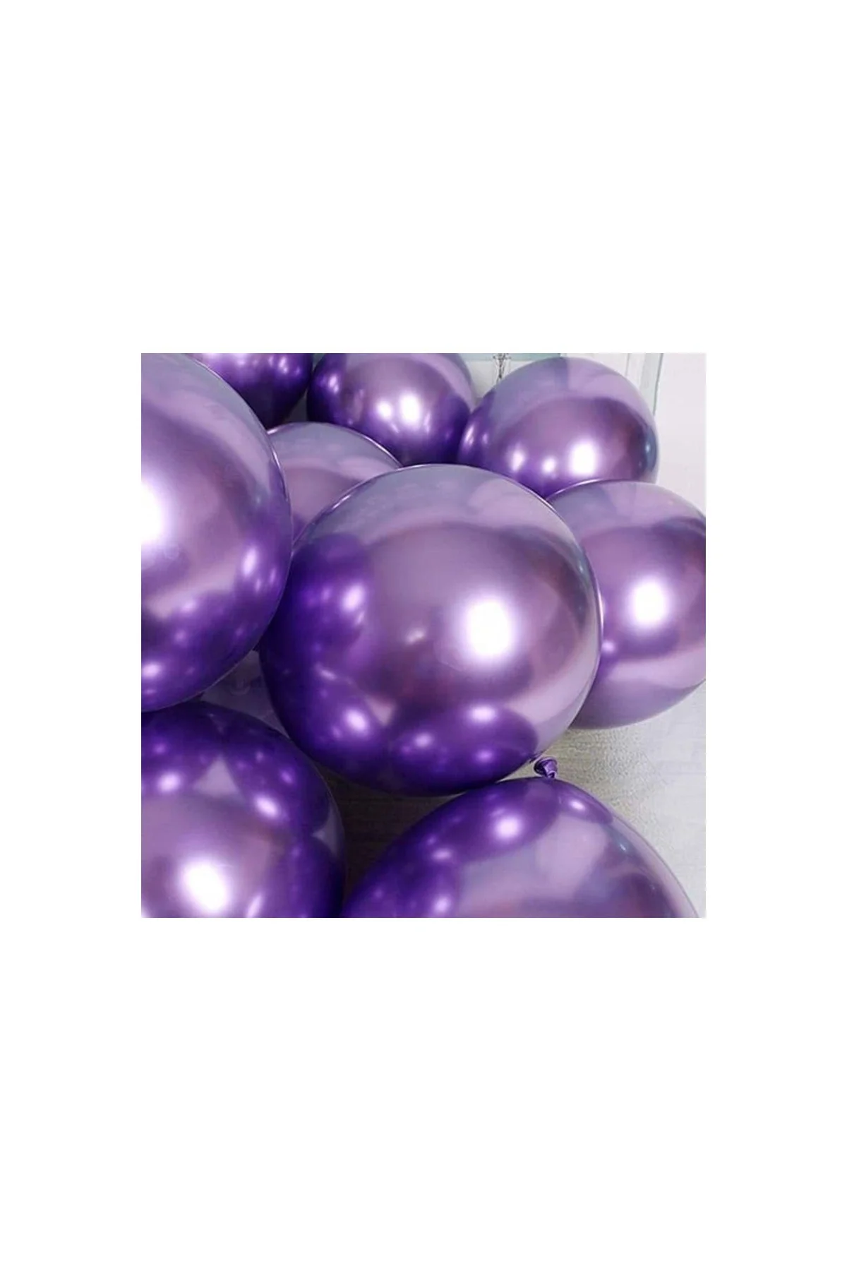 Mor Renk Krom Balon 10 Adet - PAZARIZ Görsel 2