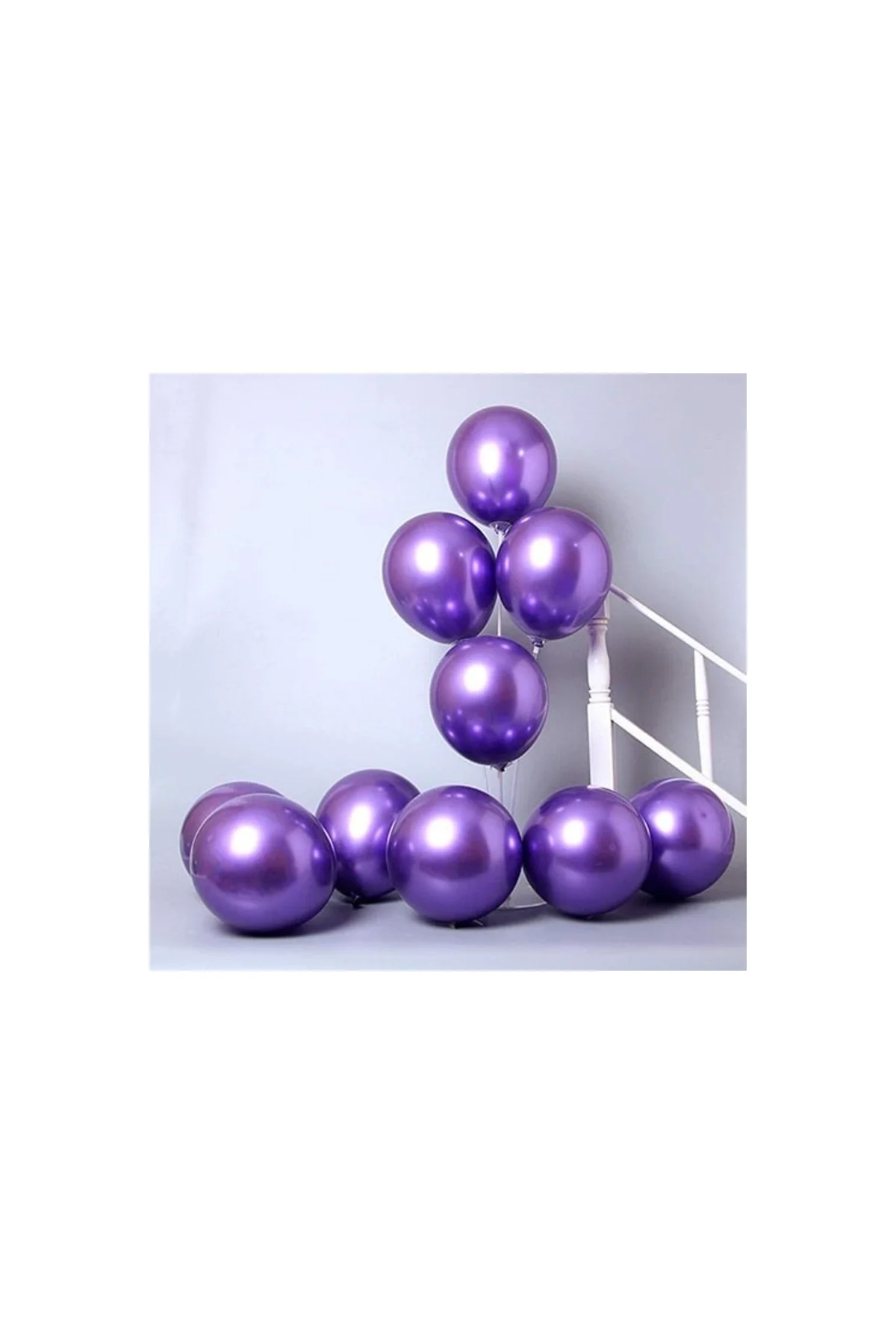 Mor Renk Krom Balon 10 Adet - PAZARIZ Görsel 4