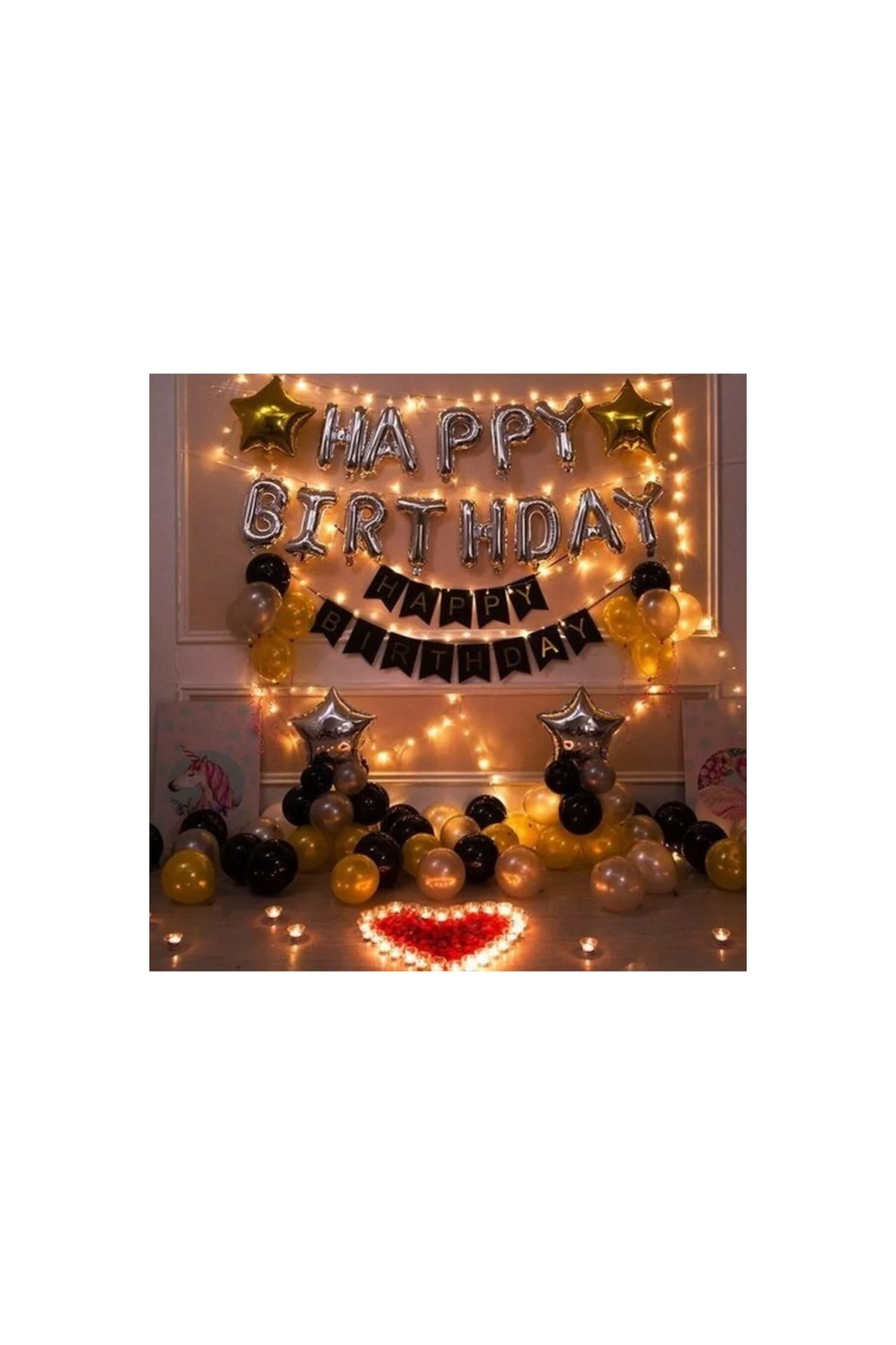 Happy Birthday Doğum Günü Balonu Kombini Gümüş Kb1251 Kb1251