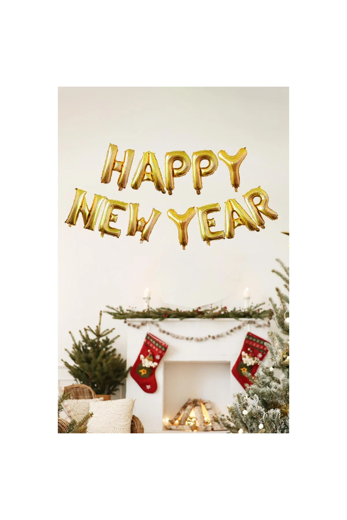 Happy New Year Balon Seti GOLD Yılbaşı Balonları 40cm Harfler