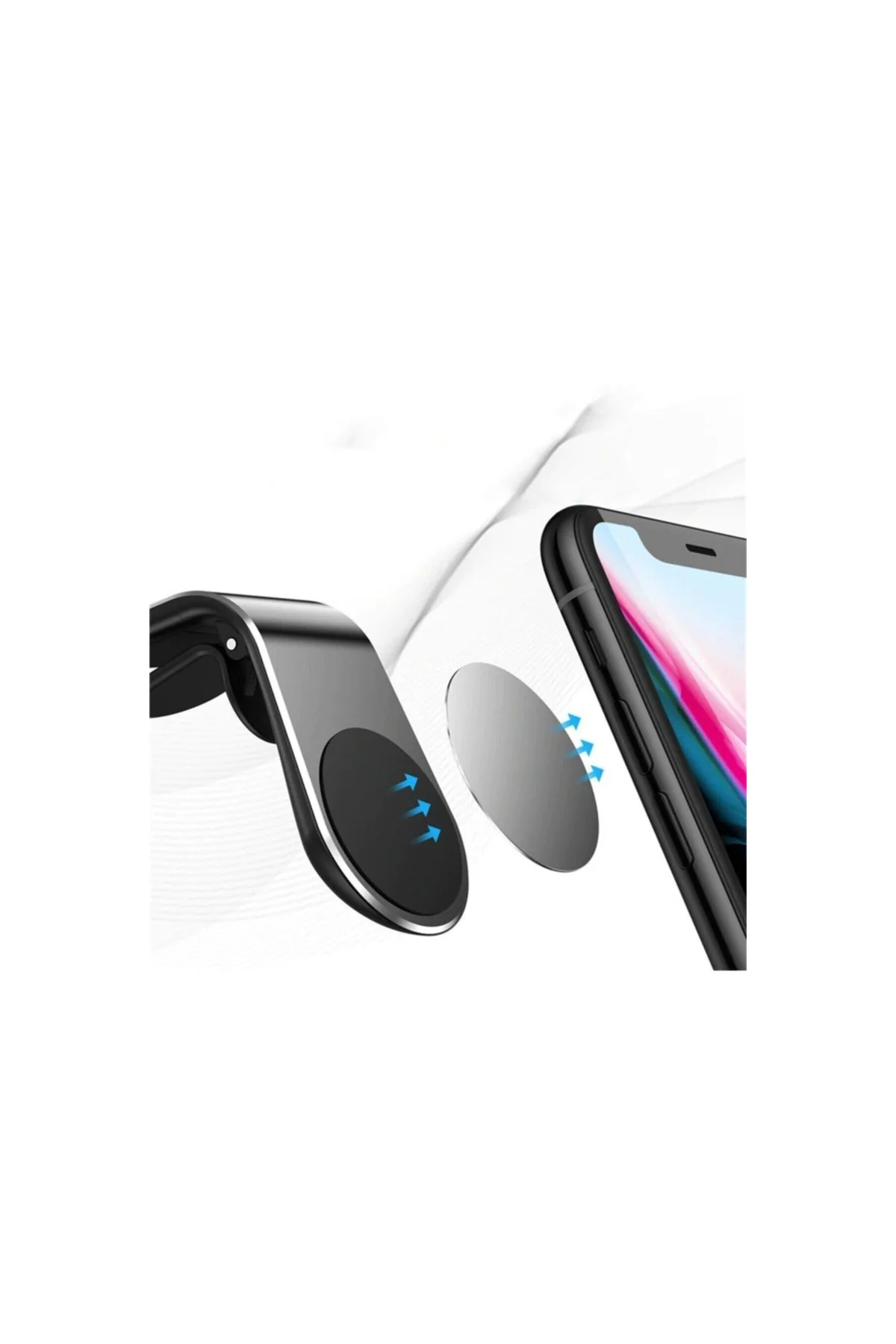 Araba Içi Mıknatıslı Telefon Tutucu Silver Xiaomi Mi Pocco M3 Uyumlu - PAZARIZ Görsel 3
