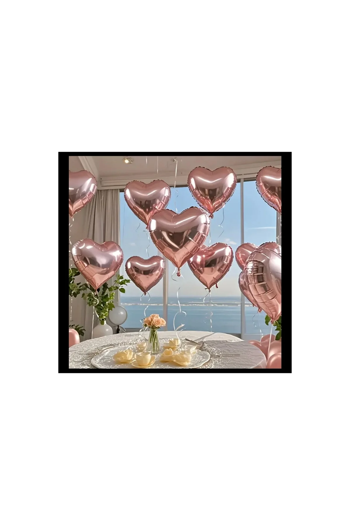 Kalp Folyo Balon 5 Adet 45 Cm Rose Gold Renk