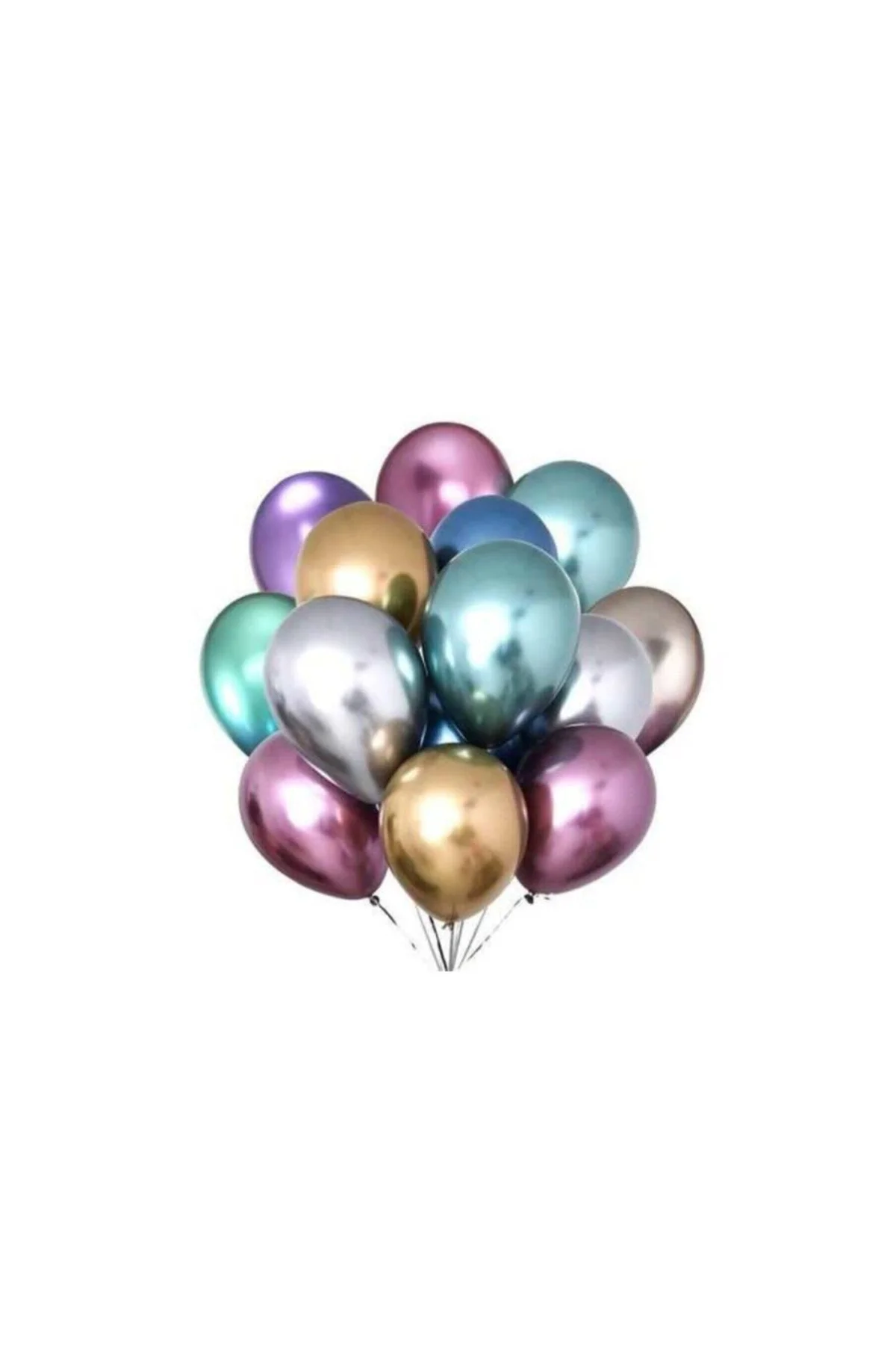 Pazariz Karışık Renkli Parlak Krom Balon 12 Inch 20 Adet