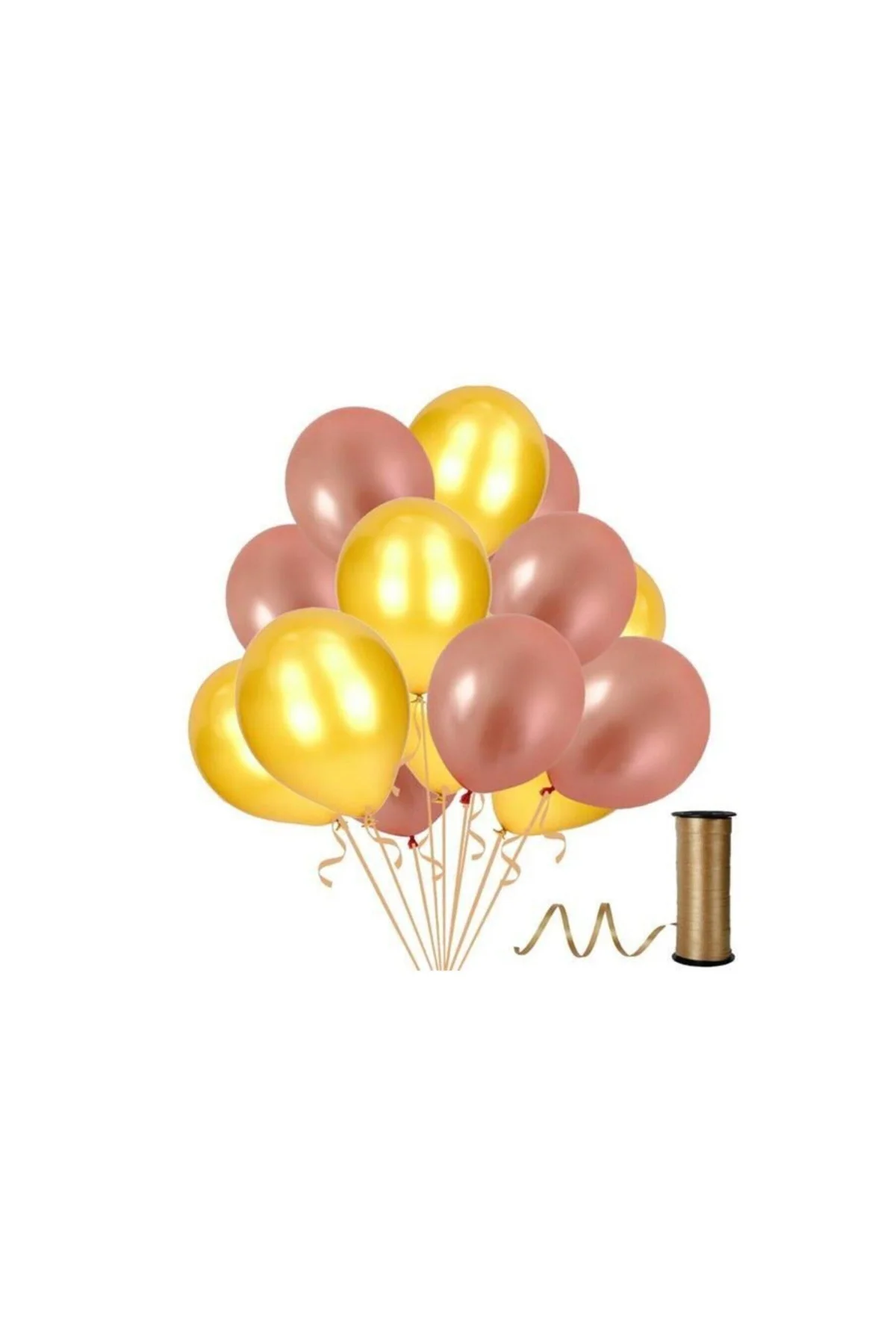 30 Adet Metalik Rose Gold, Altın Balon Konsepti-güzel -uçan Balon