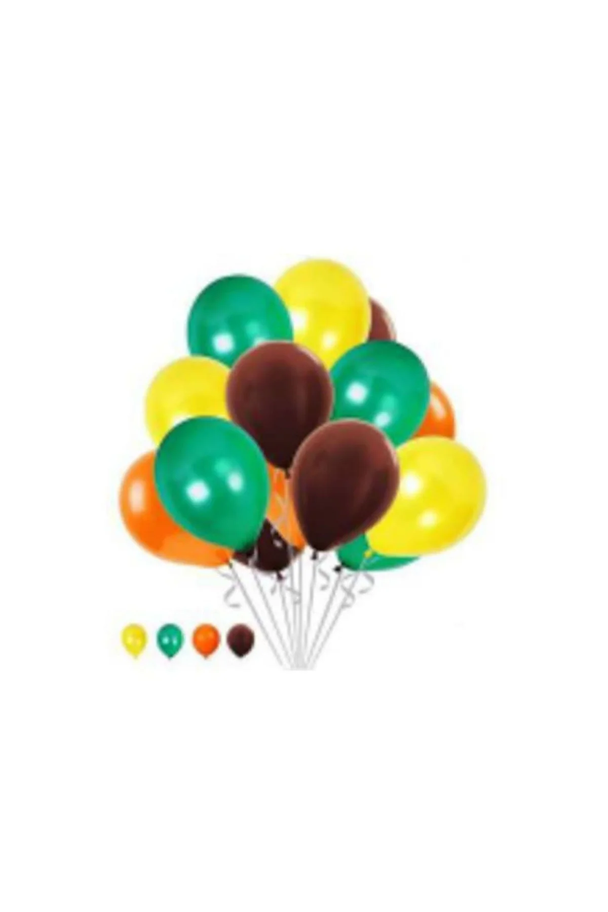 40 Adet Safari Orman Temalı Metalik Balon ; Sarı-turuncu-kahverengi-yeşil