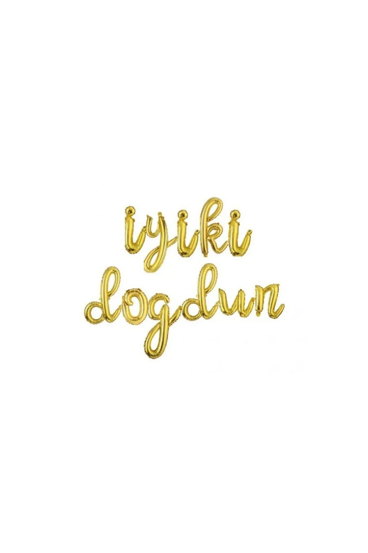 Iyiki Doğdun Folyo Balon Set Altın El Yazısı Modeli