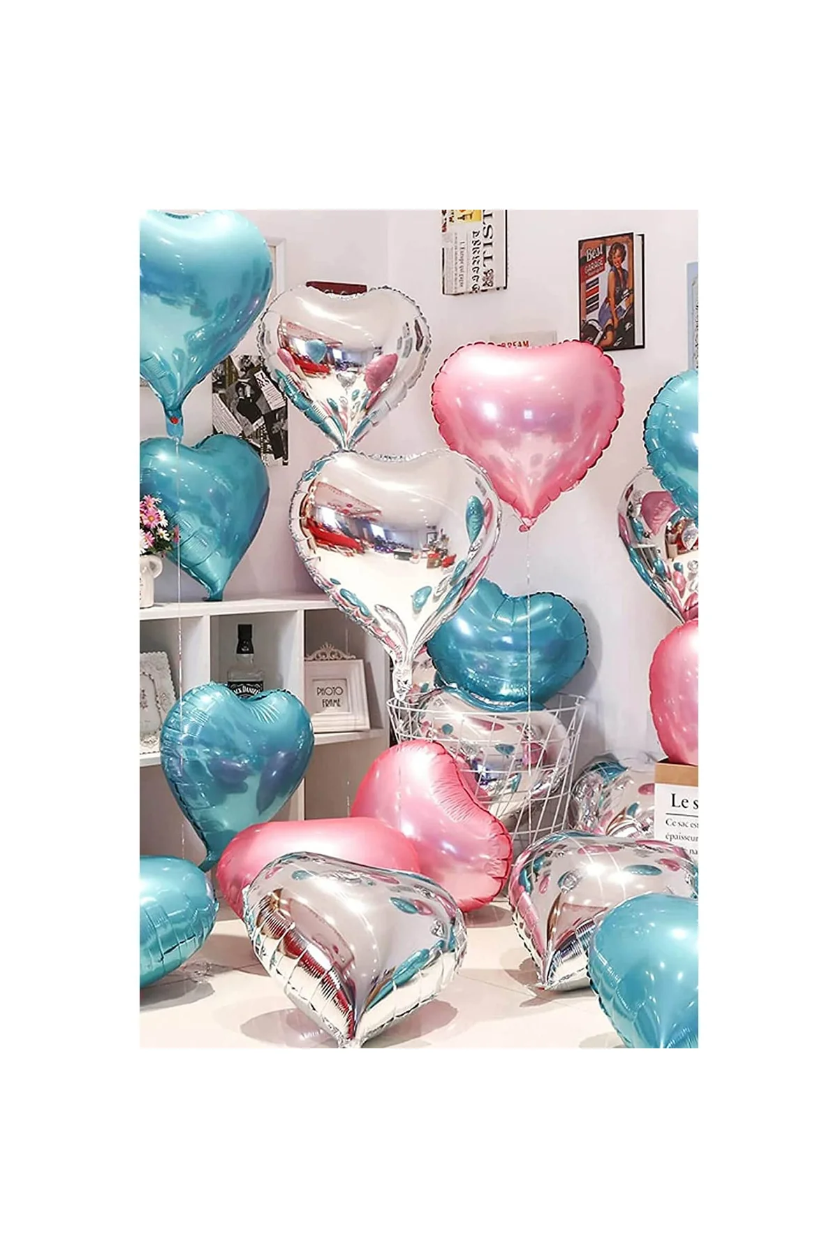Açık Pembe Kalp Folyo Balon 45 Cm Toz Pembe - PAZARIZ Görsel 3