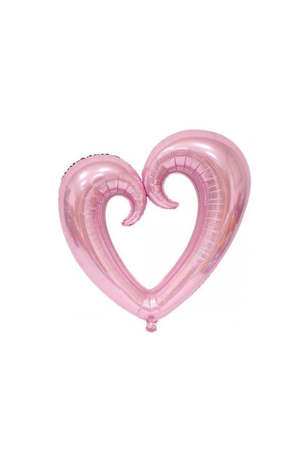 Toz Pembe İçi Boş Kalp Şeklinde Folyo Balon, Kalpli Helyumla Uçan - PAZARIZ Görsel 2