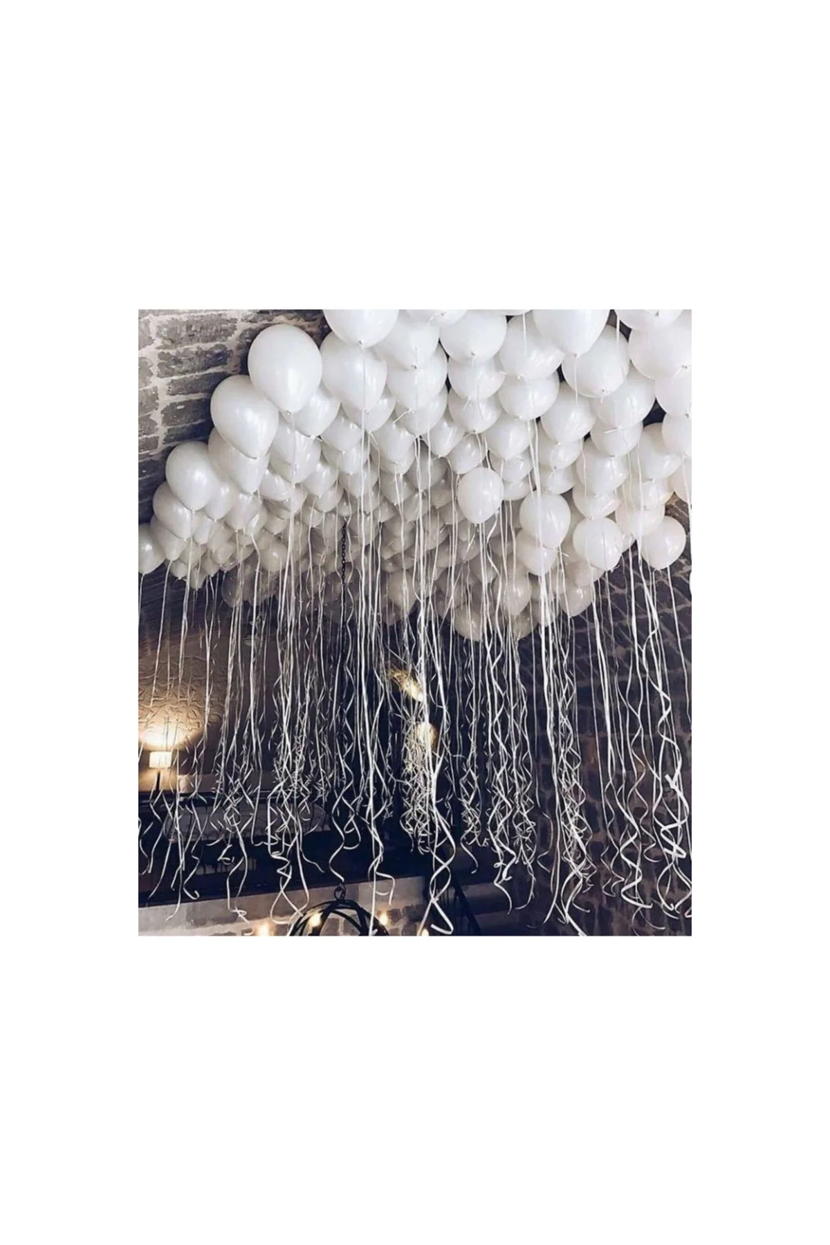 50 Adet Beyaz Renk Metalik Lateks Balon Helyum Uyumlu Parti Pazarizmeleri Uçan Balon