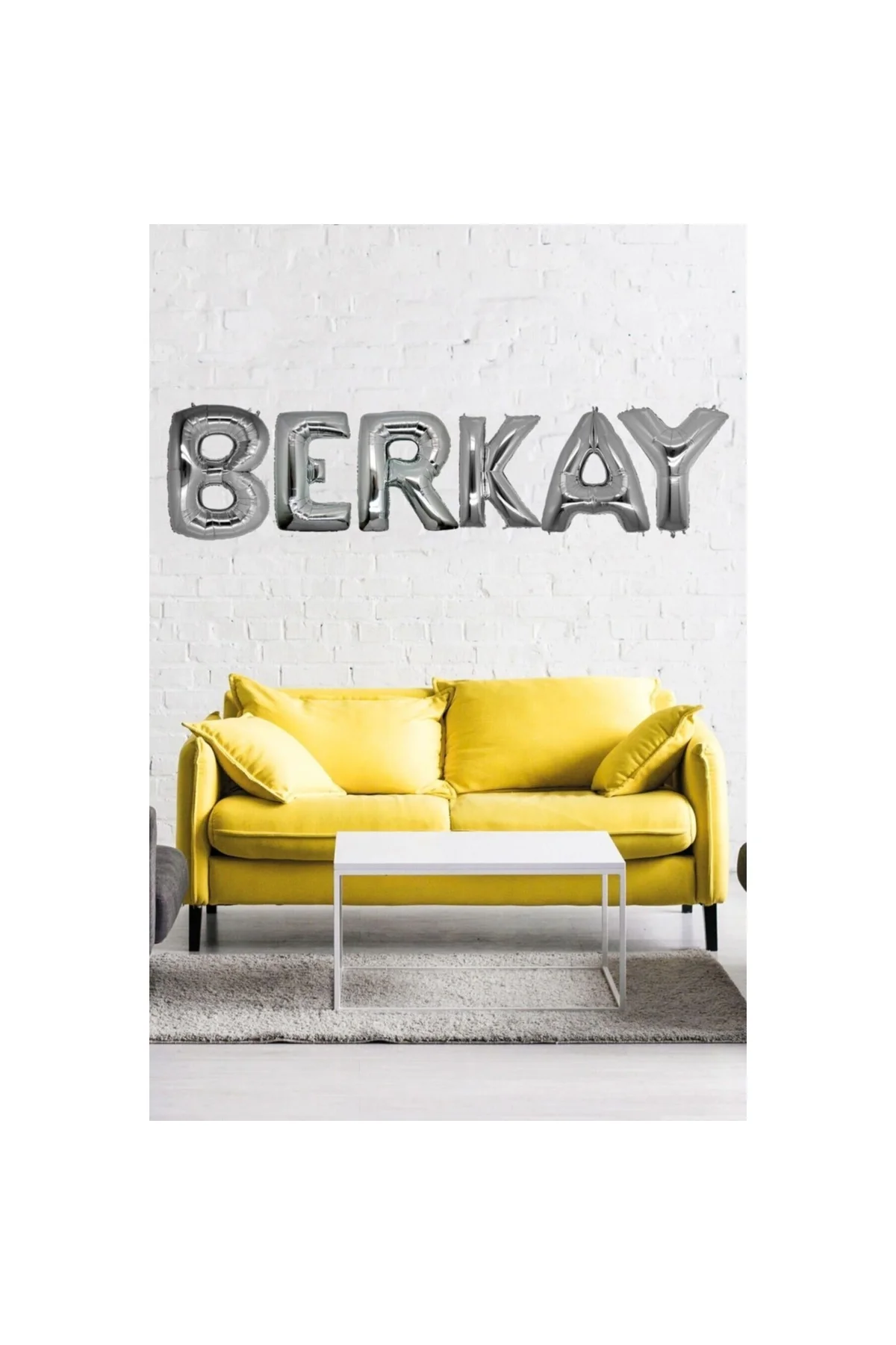 Doğum Günü Berkay Gümüş Harf Folyo Balon Set 40cm Isim Balon