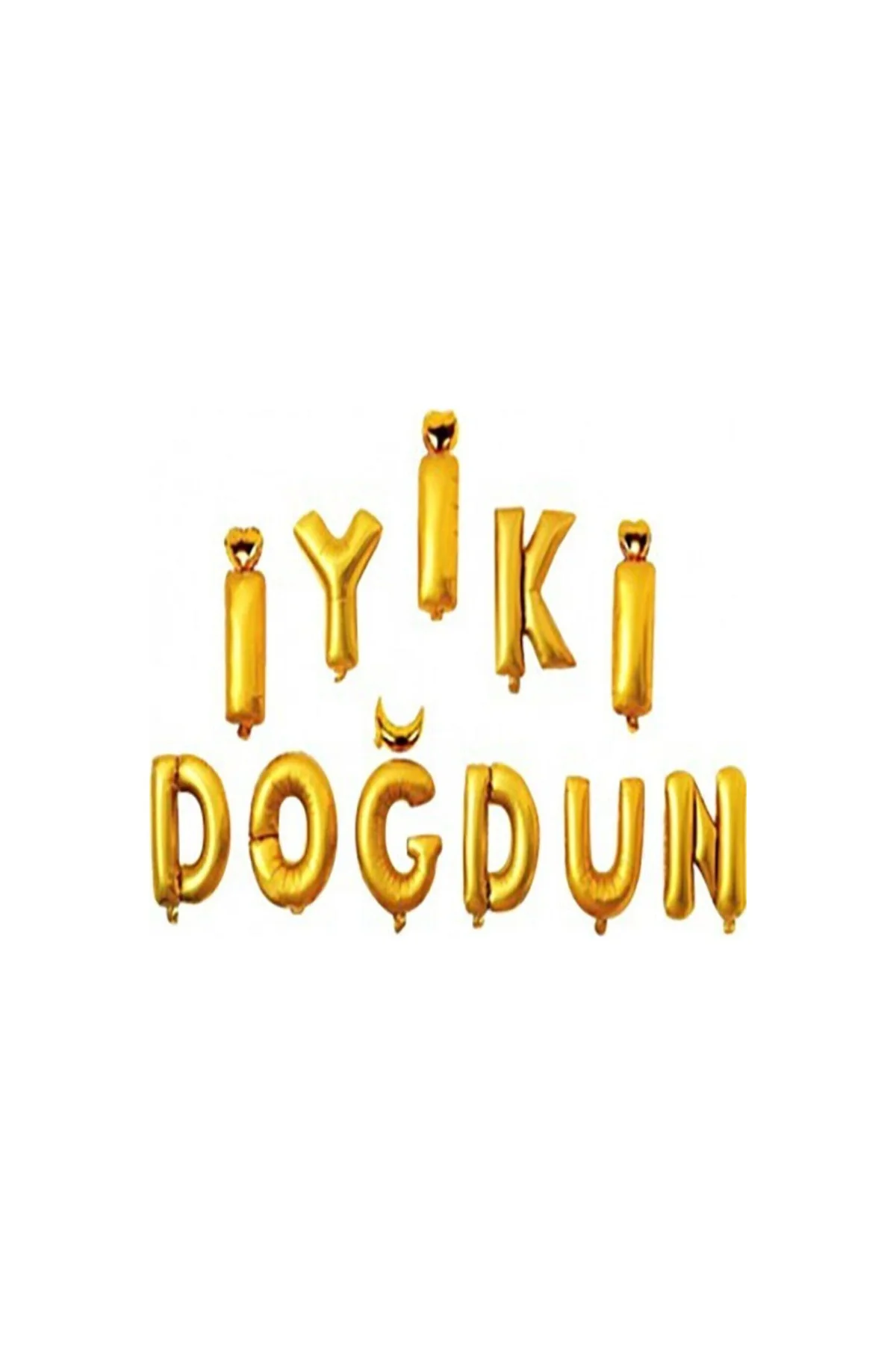 Pazariz Iyiki Doğdun Set Altın Renkli Folyo Balon Harfler 40cm