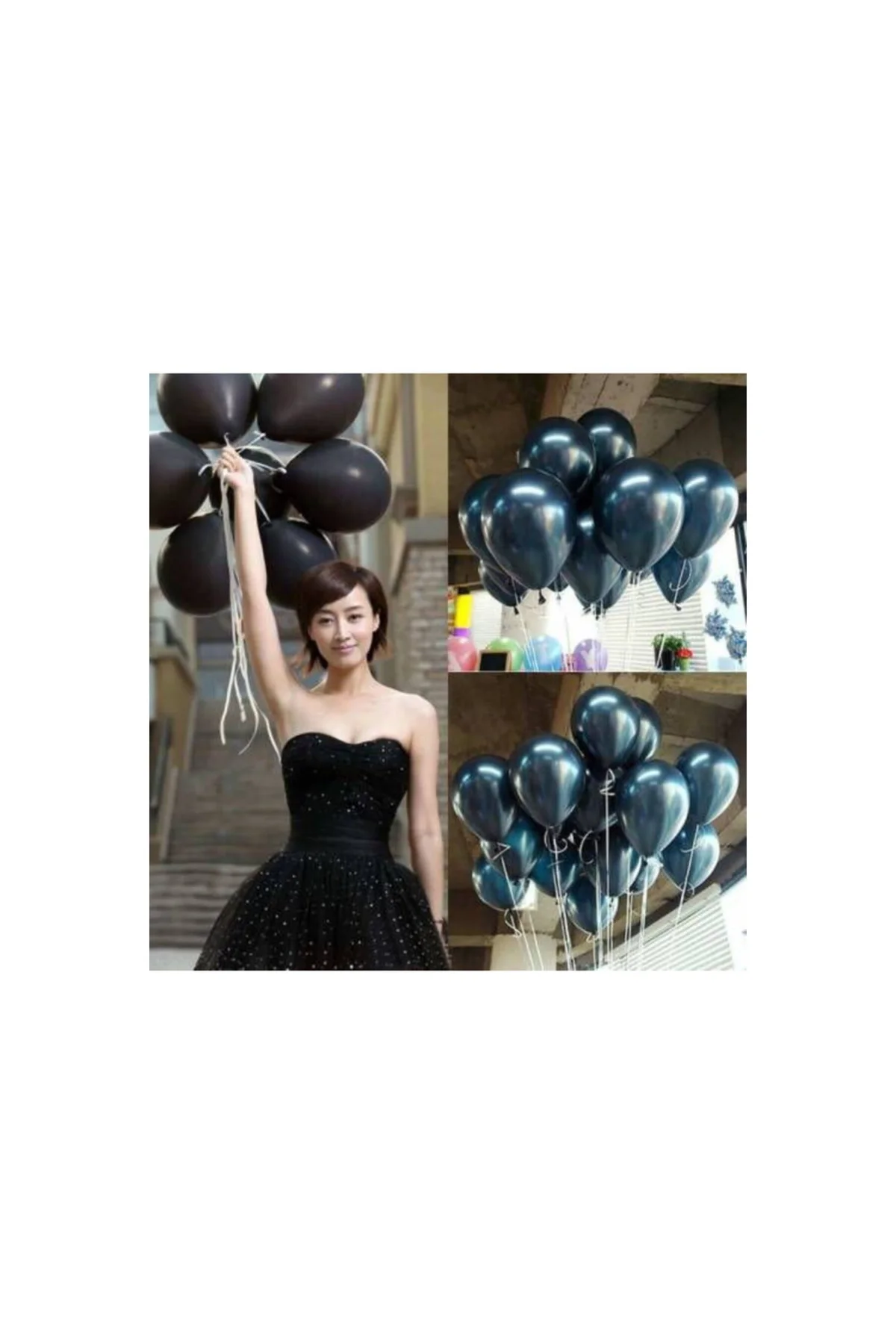 25 Adet 1. Sınıf Xl Siyah Renk Balon Mm16-25