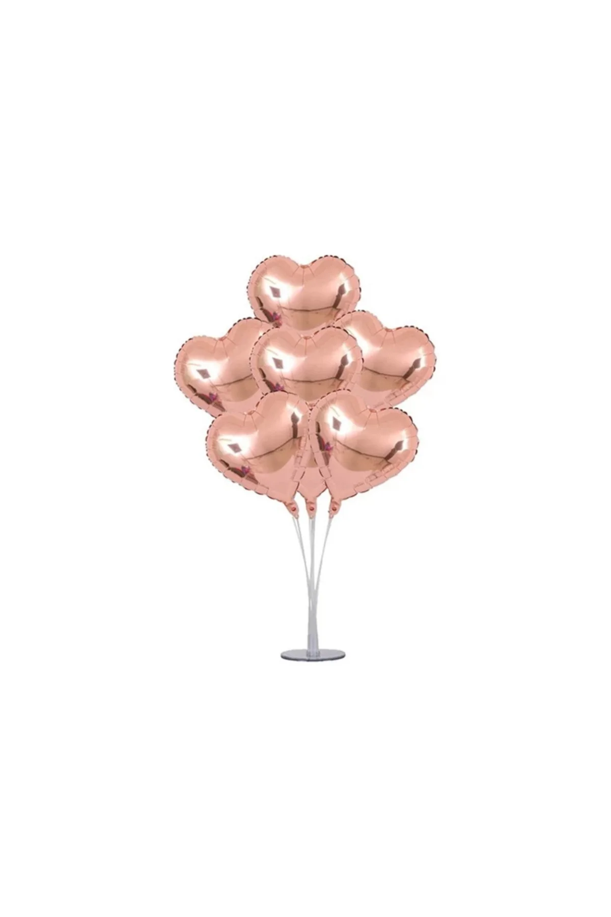 Ayaklı Kalp Balon Standı + Rose Gold Folyo Kalp Balonlar