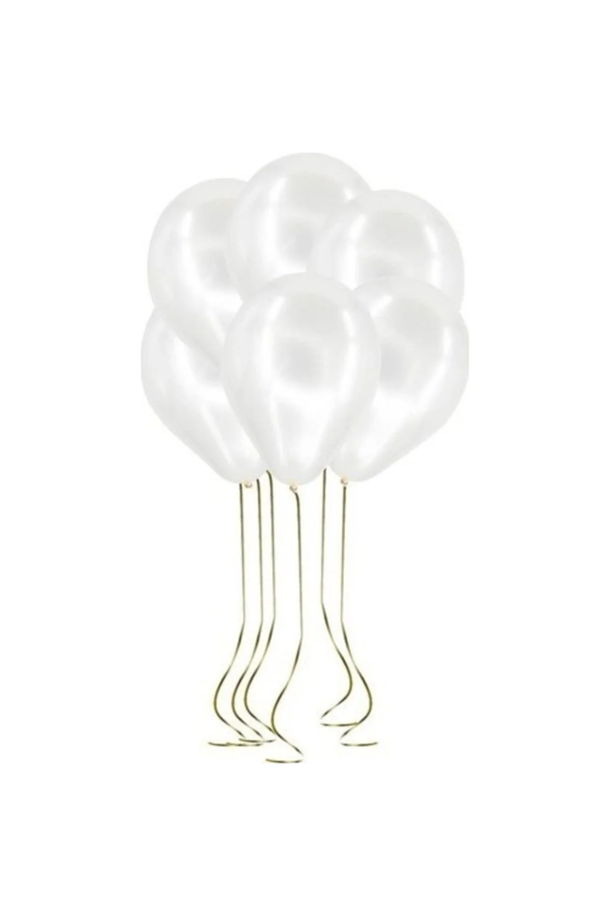 Parti Metalik Beyaz Balon 20'li