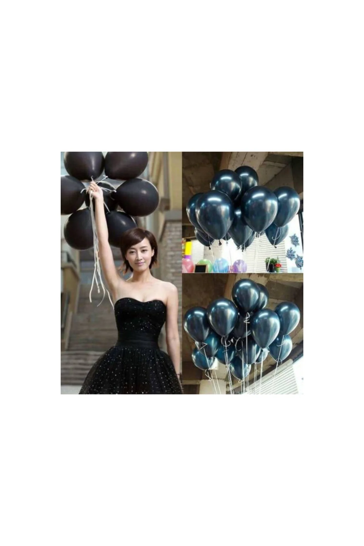 25 Adet 1. Sınıf Xl Siyah Renk Balon Mm16-25