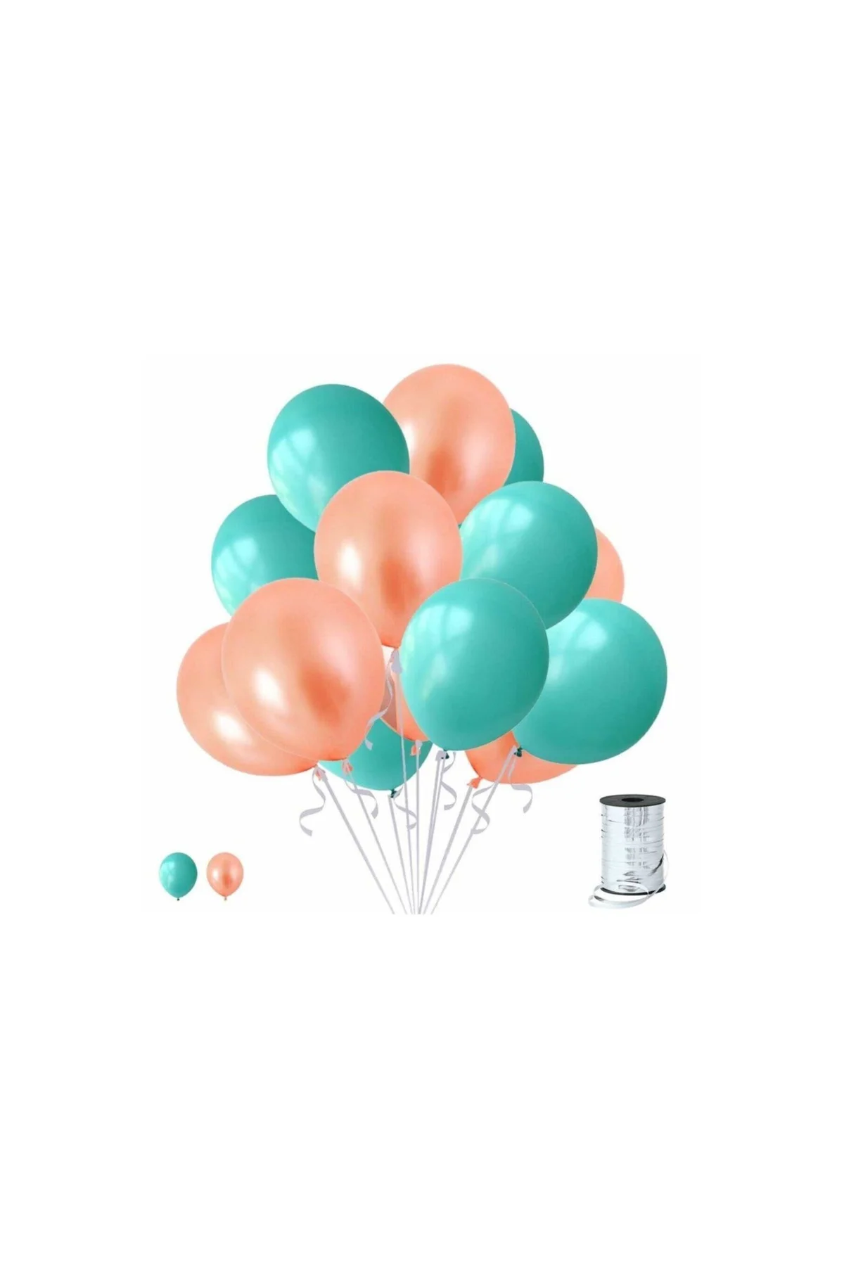 50 Adet Mint Su Yeşili-rose Gold Metalik Sedefli Balon