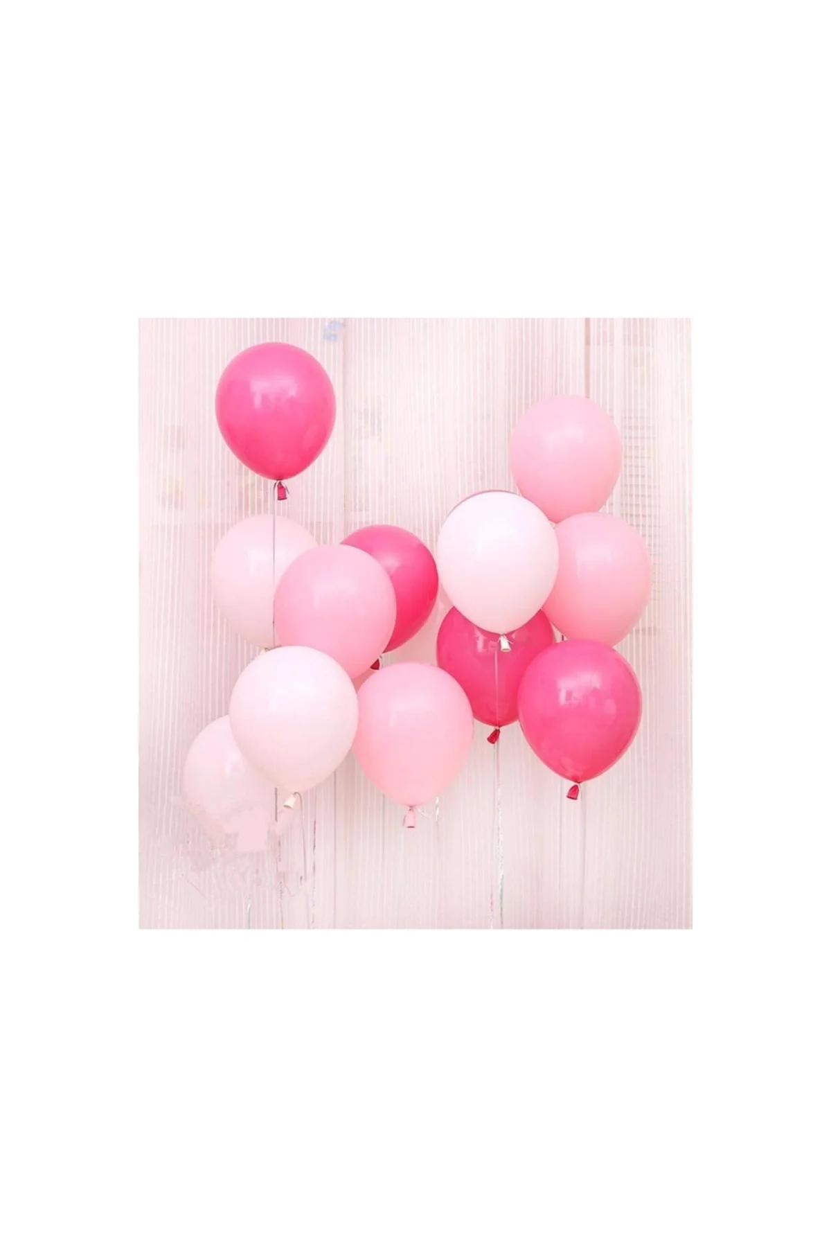 30 Adet Metalik Sedefli (fuşya-şeker Pembe-beyaz) Karışık Balon Helyumla Uçan
