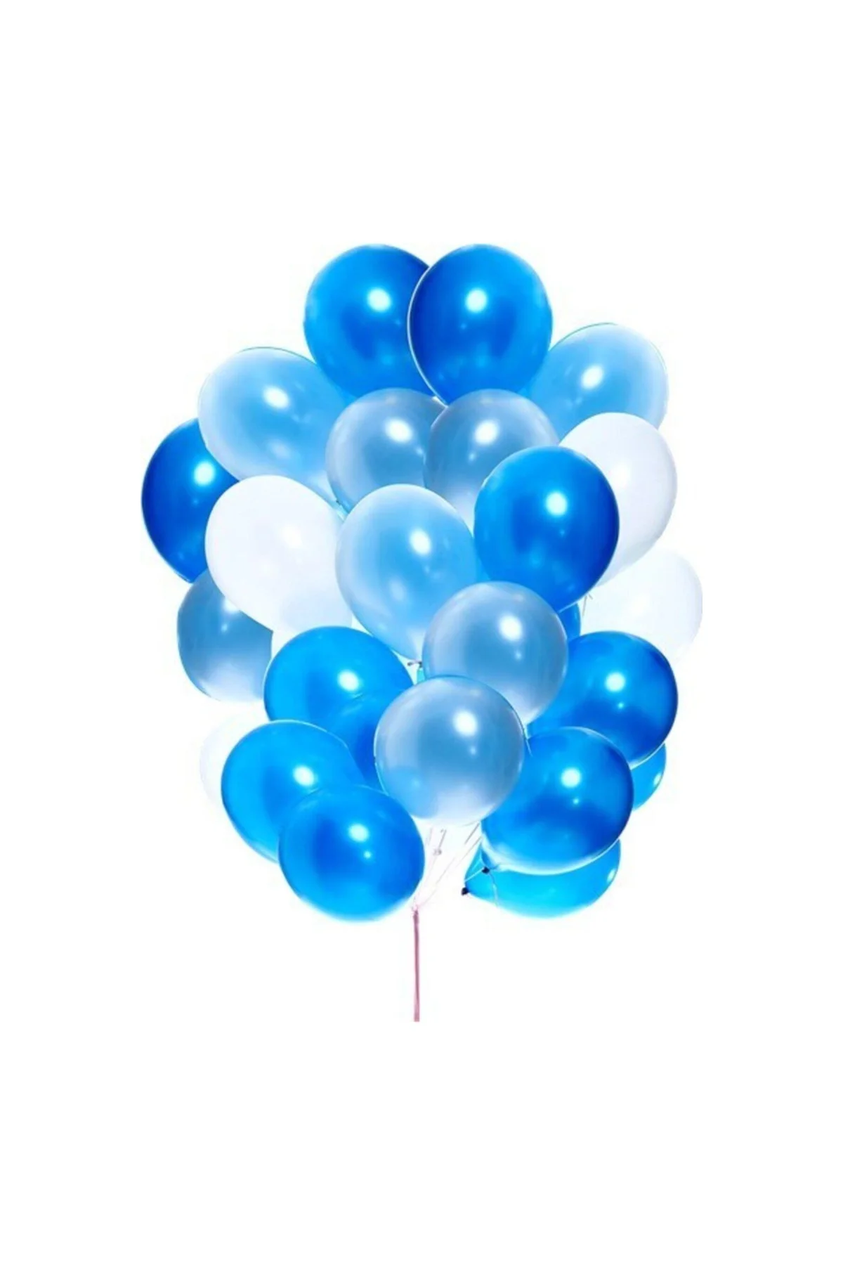 Pazariz Metalik Sedefli (MAVİ - BEYAZ KARIŞIK) Uçan Balon 50 Adet