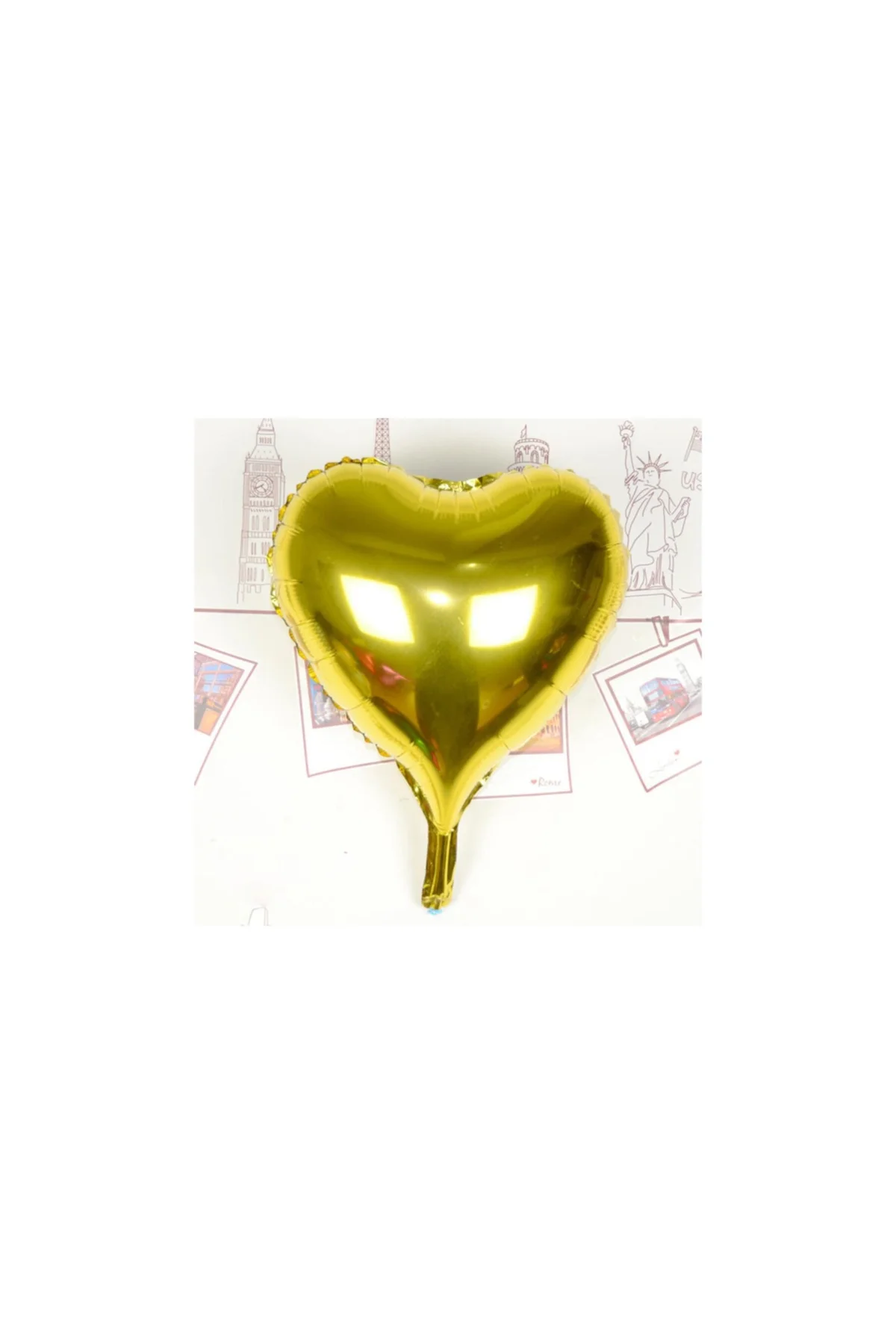 Kalp Uçan Balon Folyo Sarı 80 Cm 32 Inç