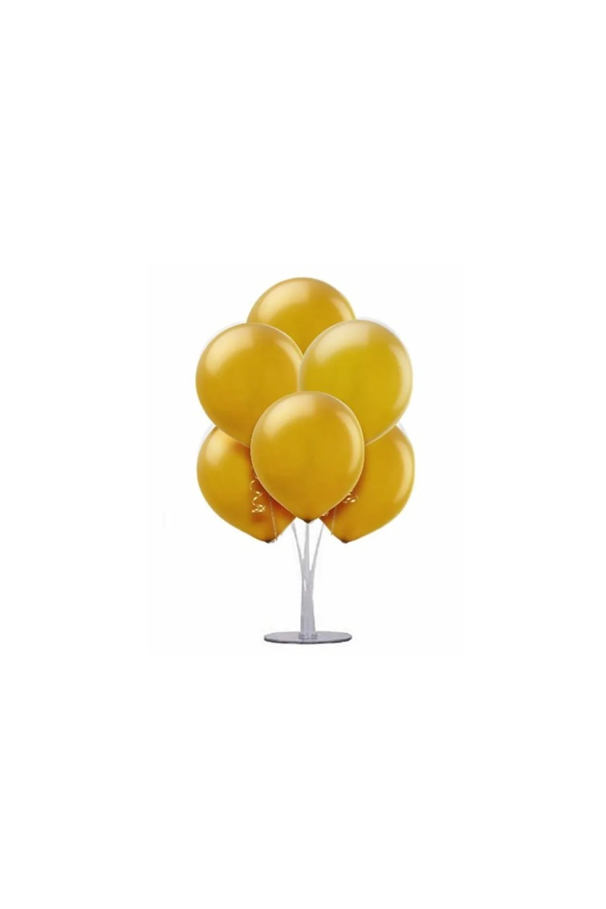 1 Adet 7 Balonlu Gold Metalik Ayaklı Balon Standı