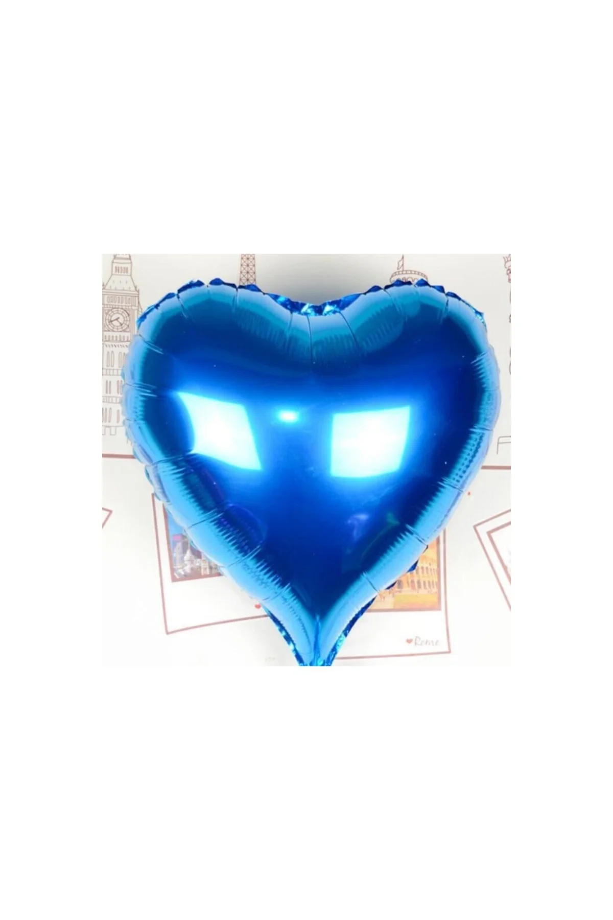 Kalp Uçan Balon Folyo Mavi 80 Cm 32 Inç
