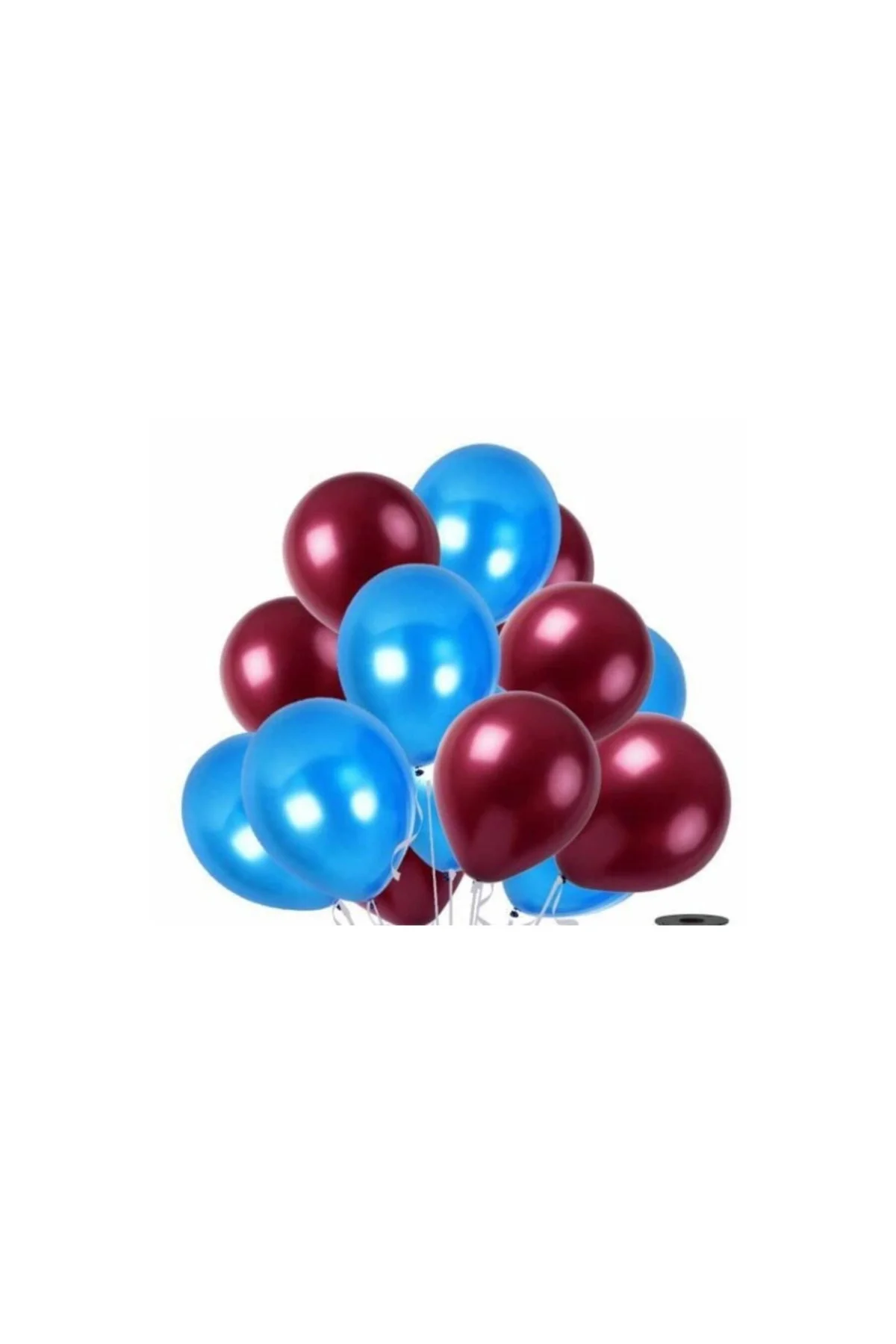 50 Adet Metalik Sedefli Kaliteli Balon Bordo-mavi