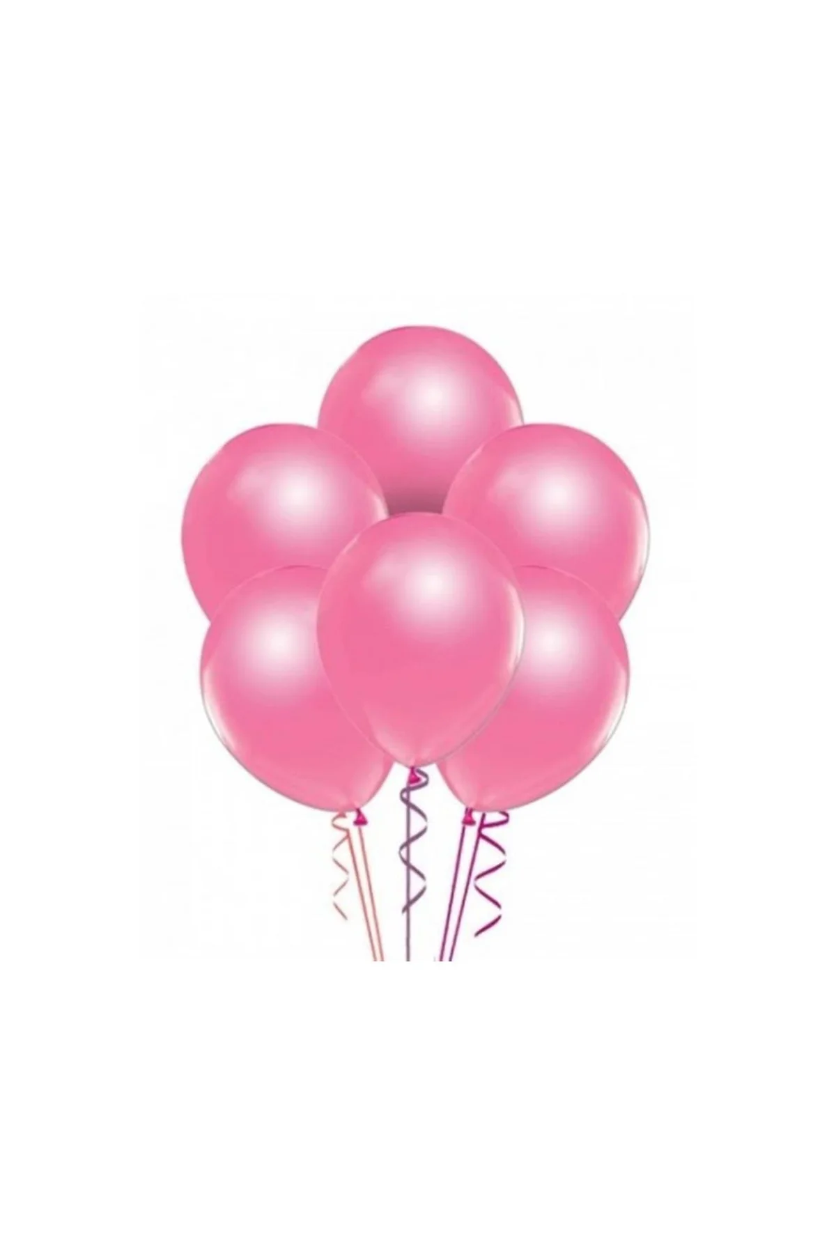 Pazariz Metalik Pembe Balon 10 Adet Helyumla Uçan