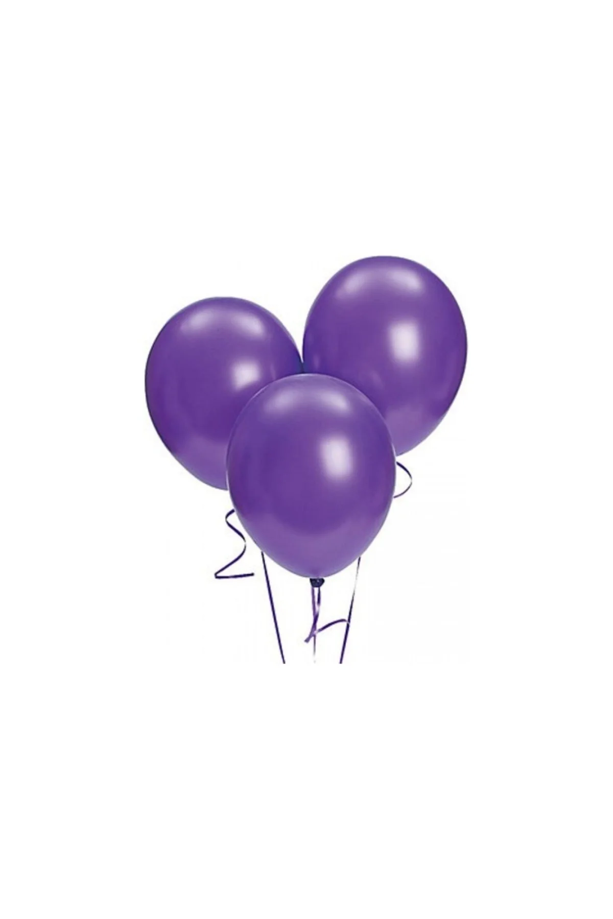 Metalik Mor Balon 10 Adet