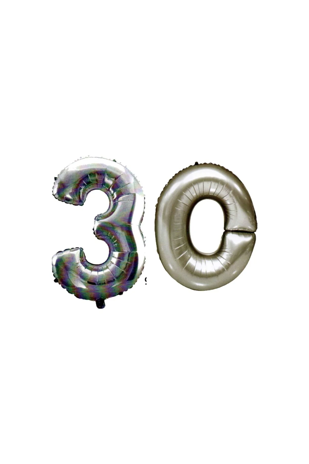 30 Yaş Sayı Folyo Balon Gümüş 90 Cm