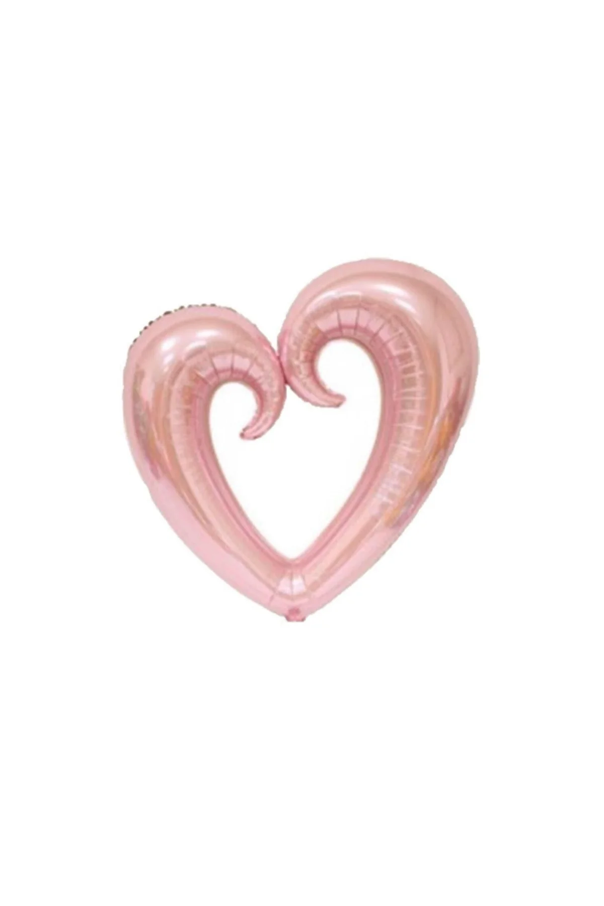 Kıvrımlı Rose Gold Kalp Folyo Balon 100cm