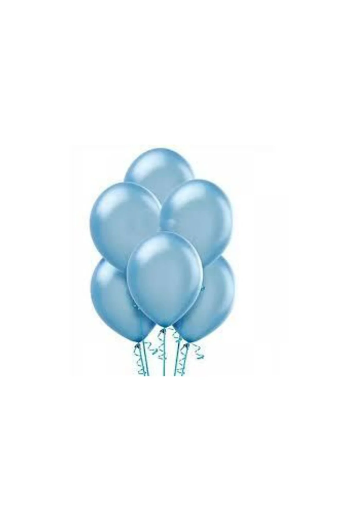 Metalik Parlak Mavi Renk 5'li Balon