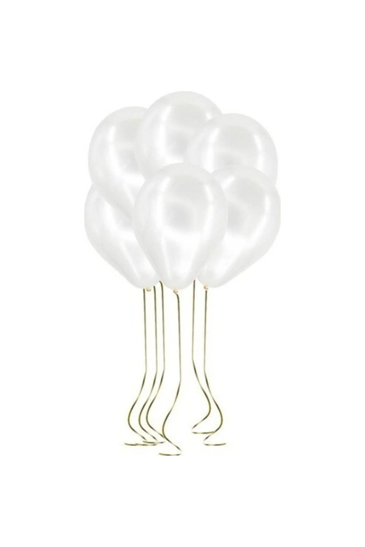 Parti Metalik Beyaz Balon 20'li