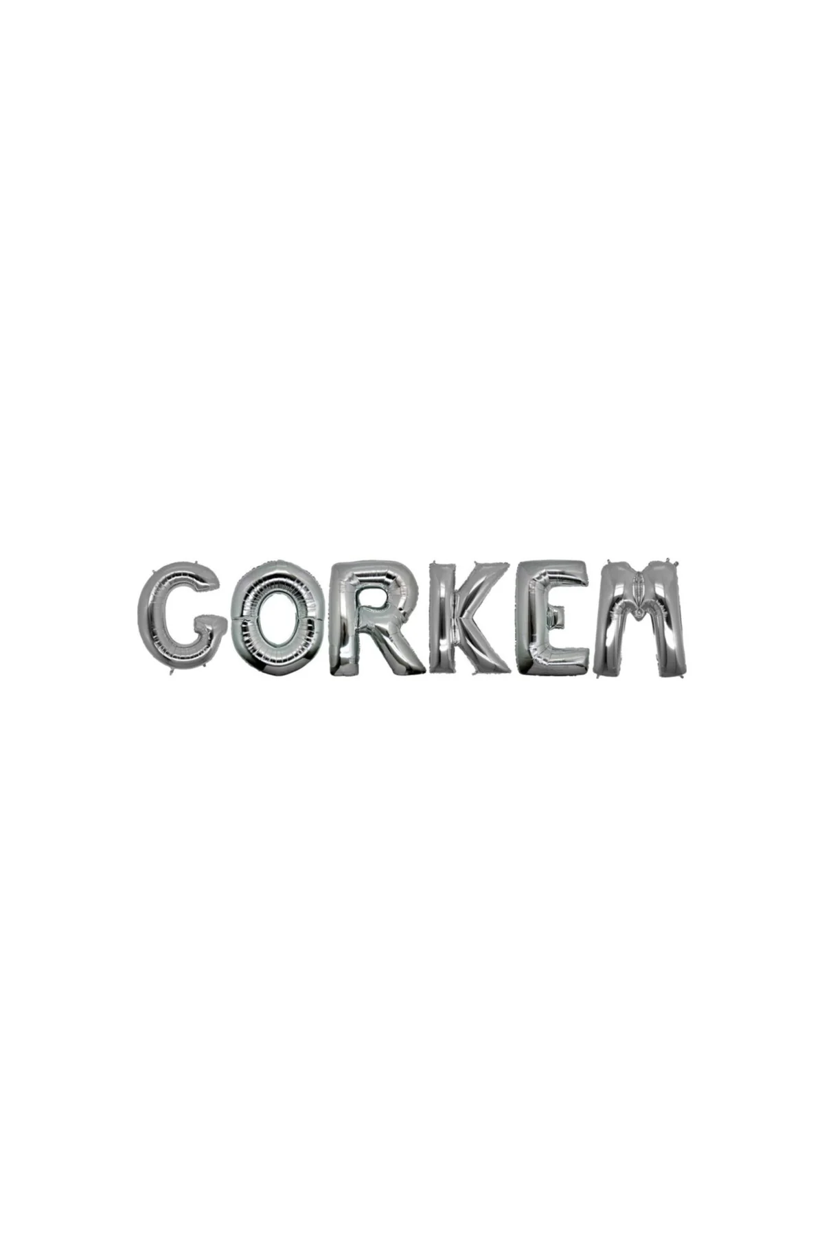 Doğum Günü Görkem Gümüş Folyo Balon Set 40cm Isim Balon