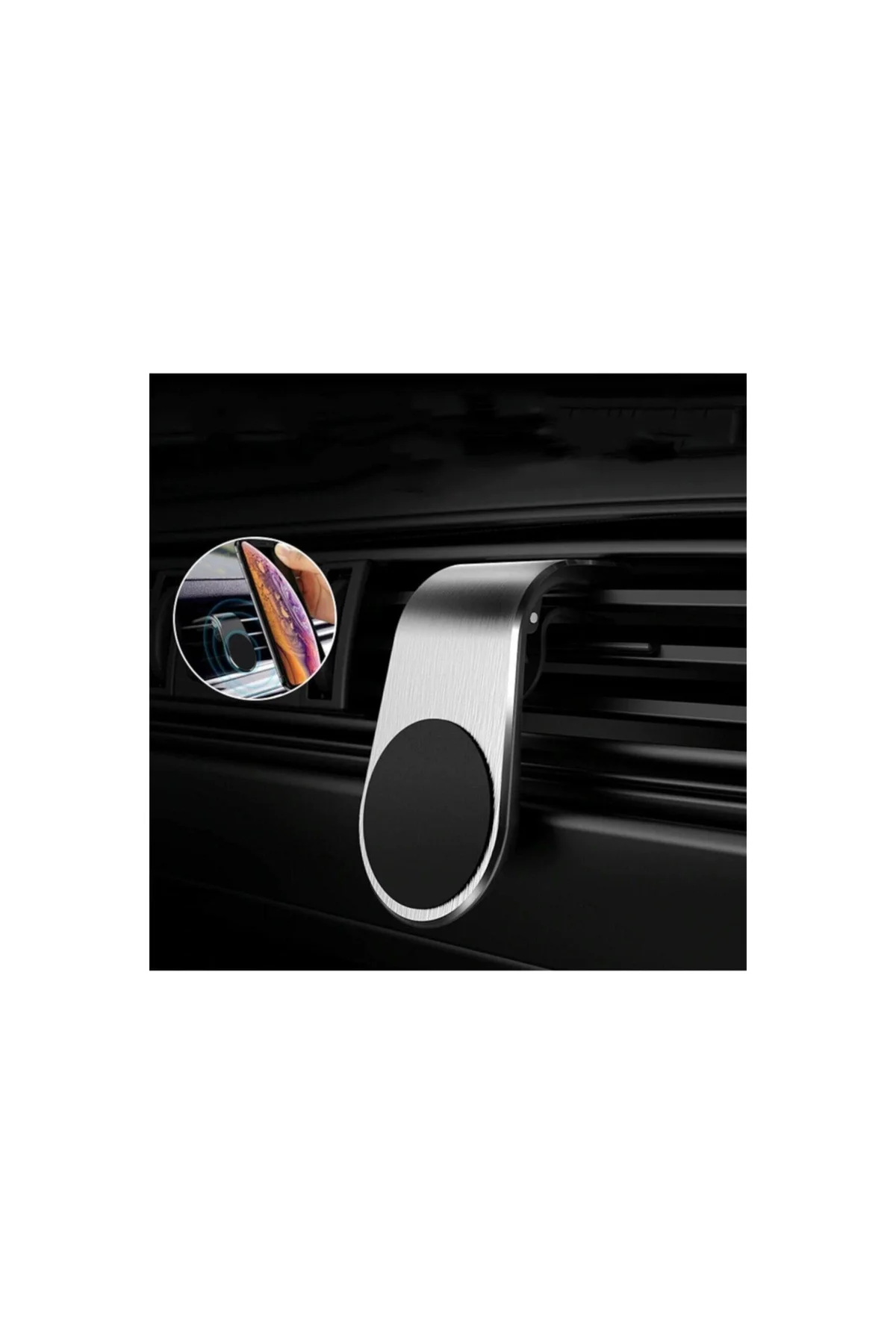 Araba Içi Mıknatıslı Telefon Tutucu Silver Htc One M8 Uyumlu - PAZARIZ Görsel 2