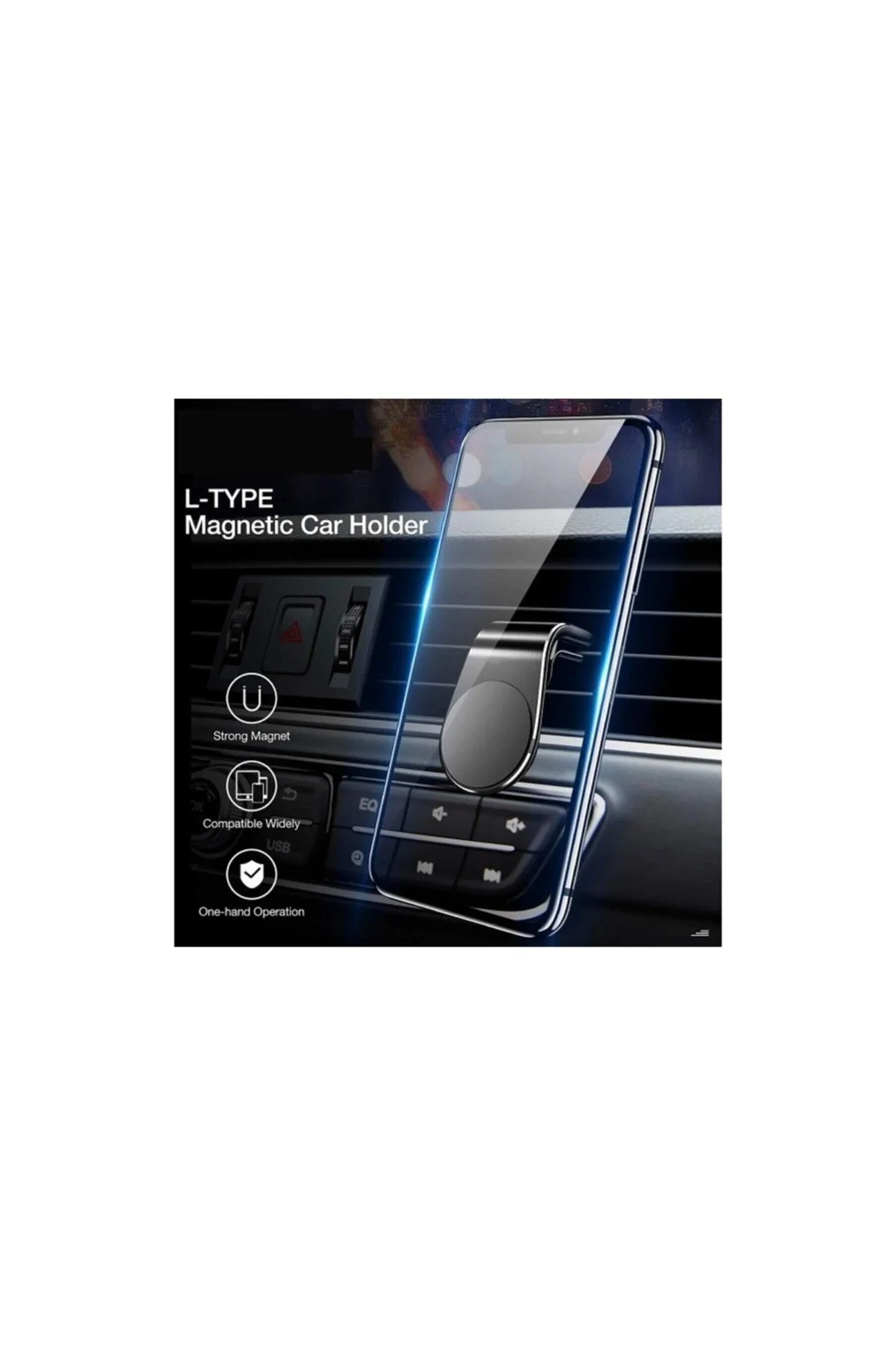 Araba Içi Mıknatıslı Telefon Tutucu Siyah Casper Vıa G4 Uyumlu - PAZARIZ Görsel 5