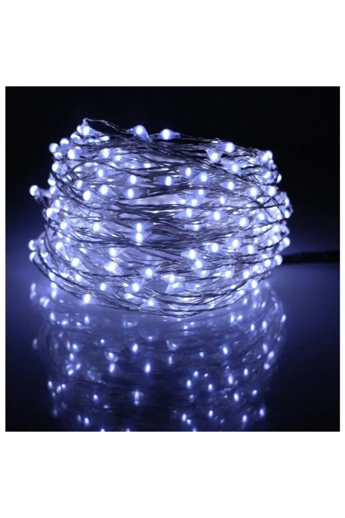 Pilli Tel Peri Led Yılbaşı Kamp Parti Led 10 Metre Beyaz Kavanoz Balon Süsleme