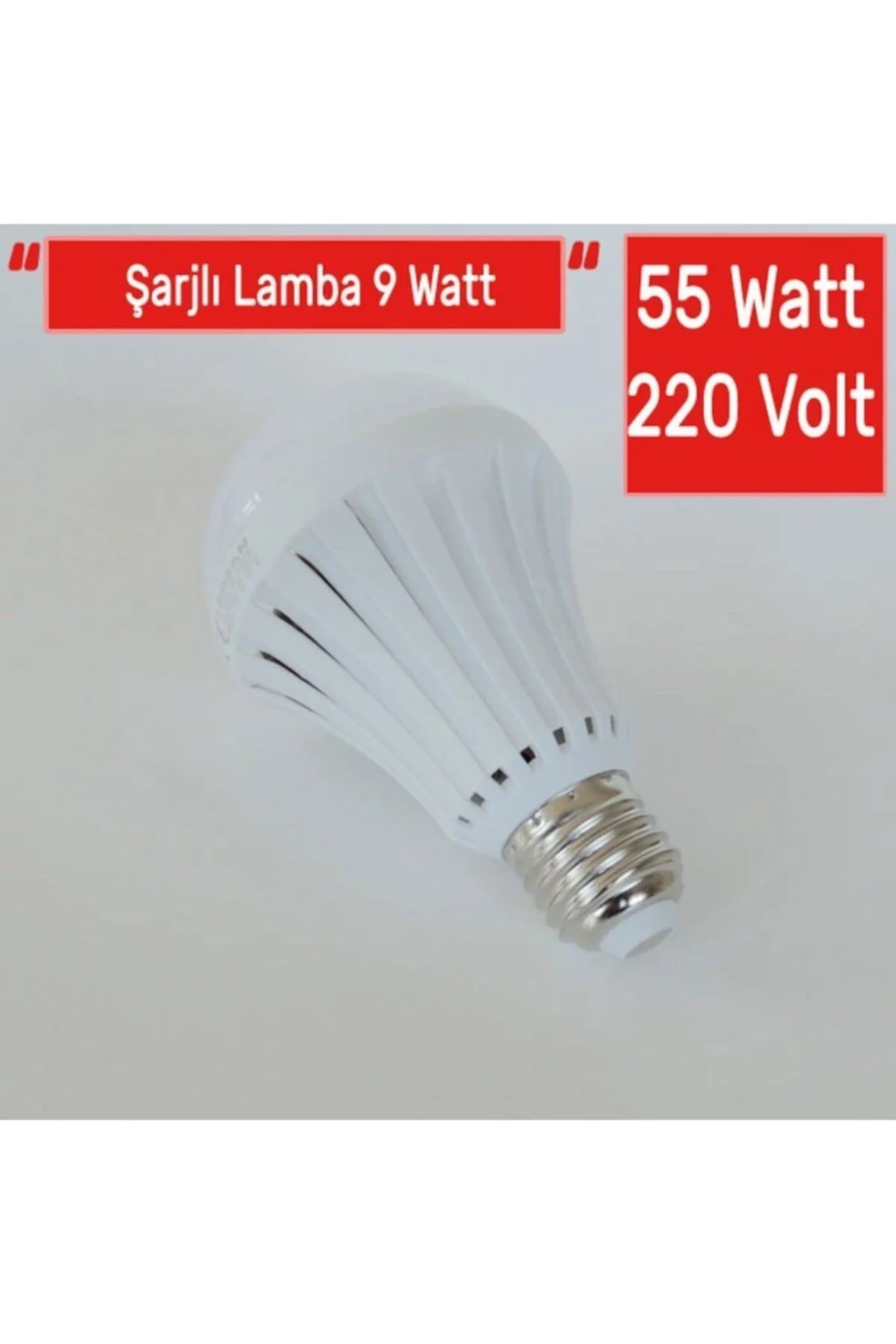 Şarjlı Led Ampul 9 Watt Beyaz Işık Acil Durum Aydınlatma