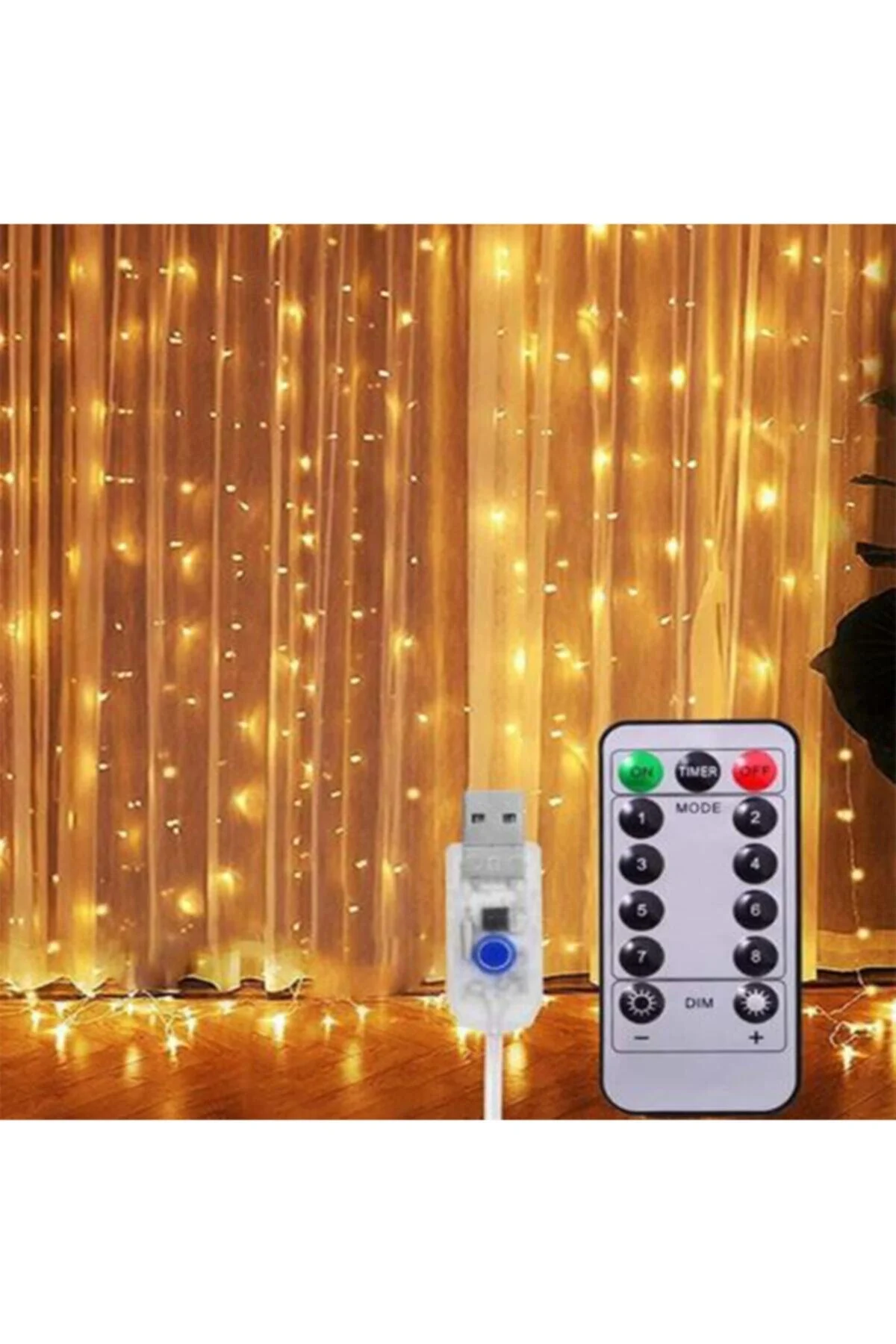 Peri Led Uzaktan Kumandalı 8 Fonksiyonlu Günışığı Perde 3x2 Metre