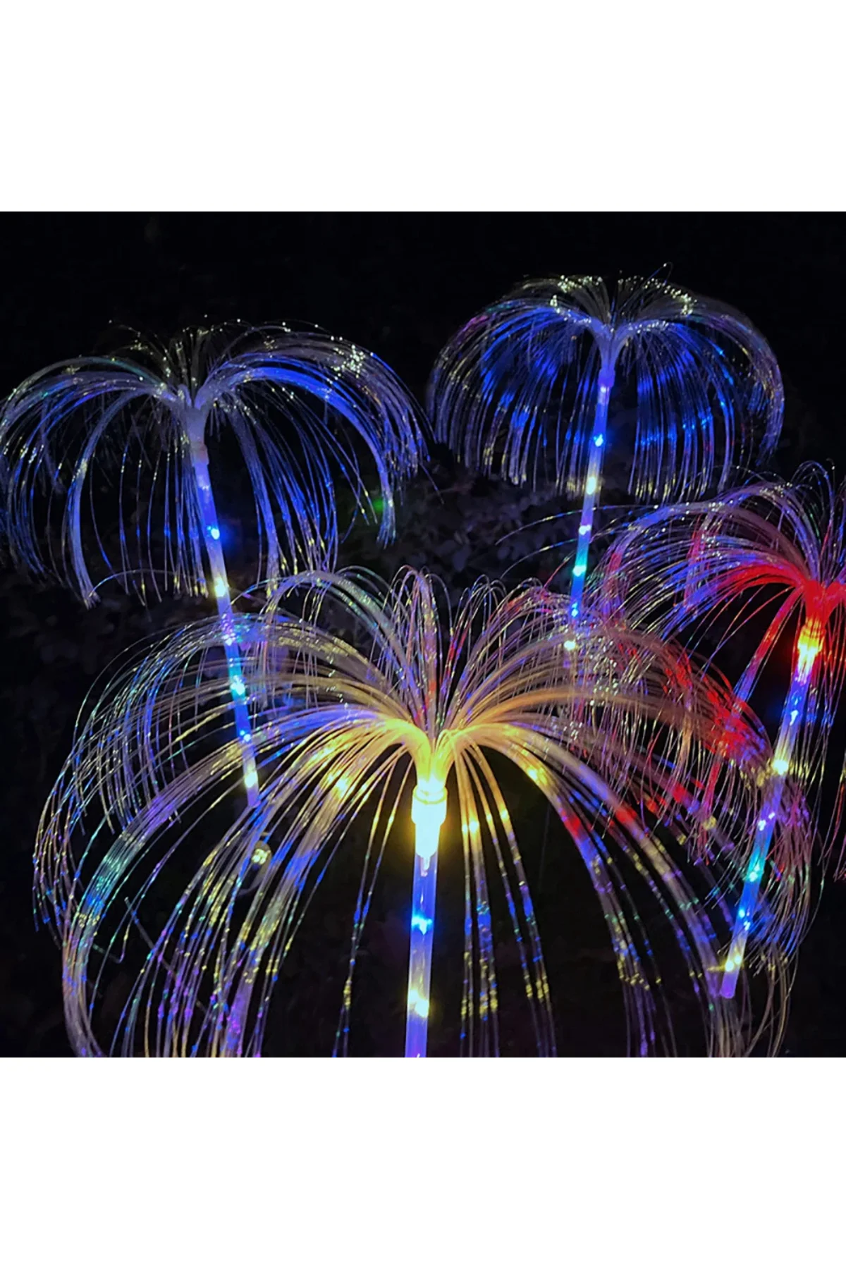 Solar Güneş Enerjili Bahçe Aydınlatması Denizanası Bahçe Işıkları Su Geçirmez Fiber Optik Rgb - pazariz Görsel 8