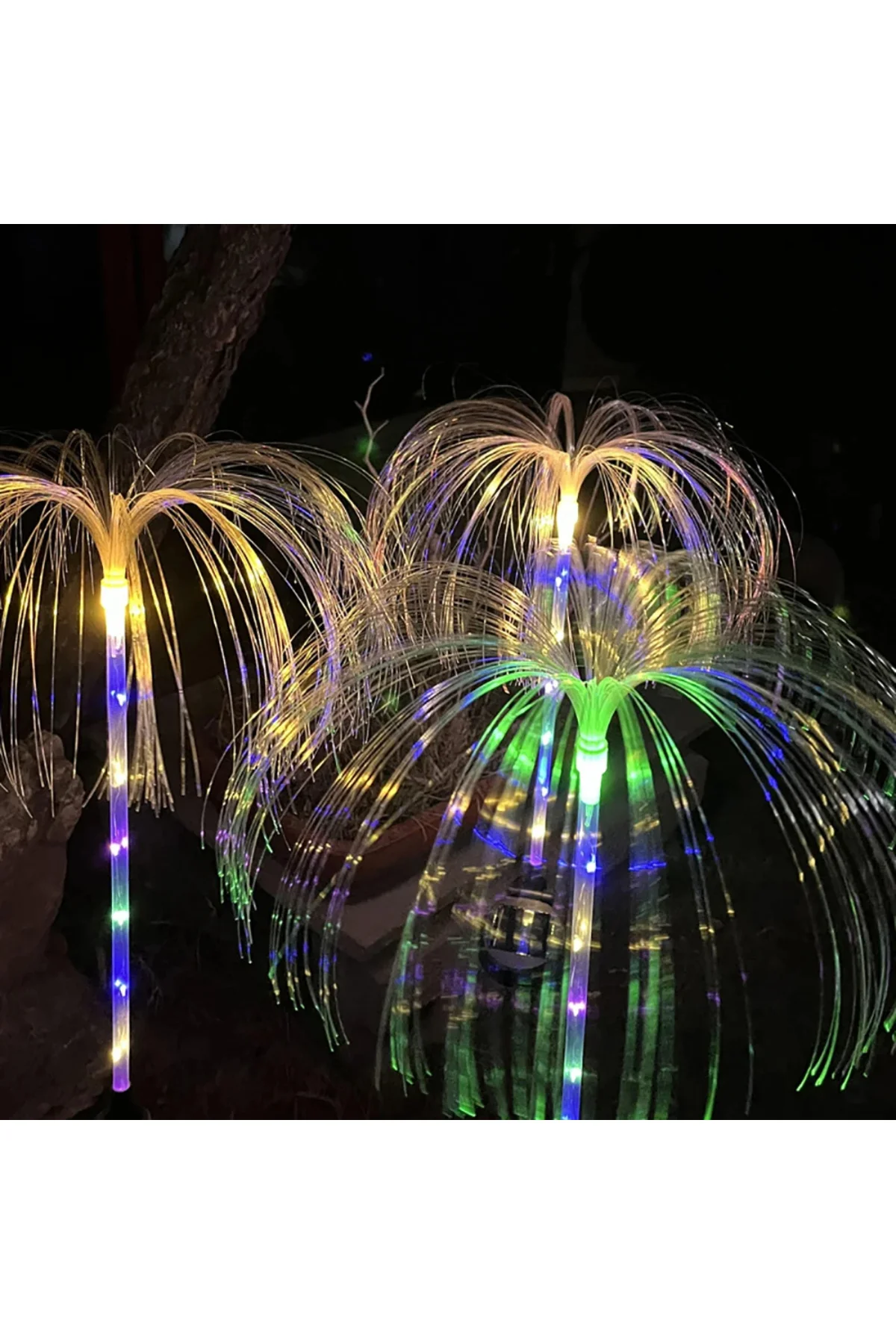 Solar Güneş Enerjili Bahçe Aydınlatması Denizanası Bahçe Işıkları Su Geçirmez Fiber Optik Rgb - pazariz Görsel 7