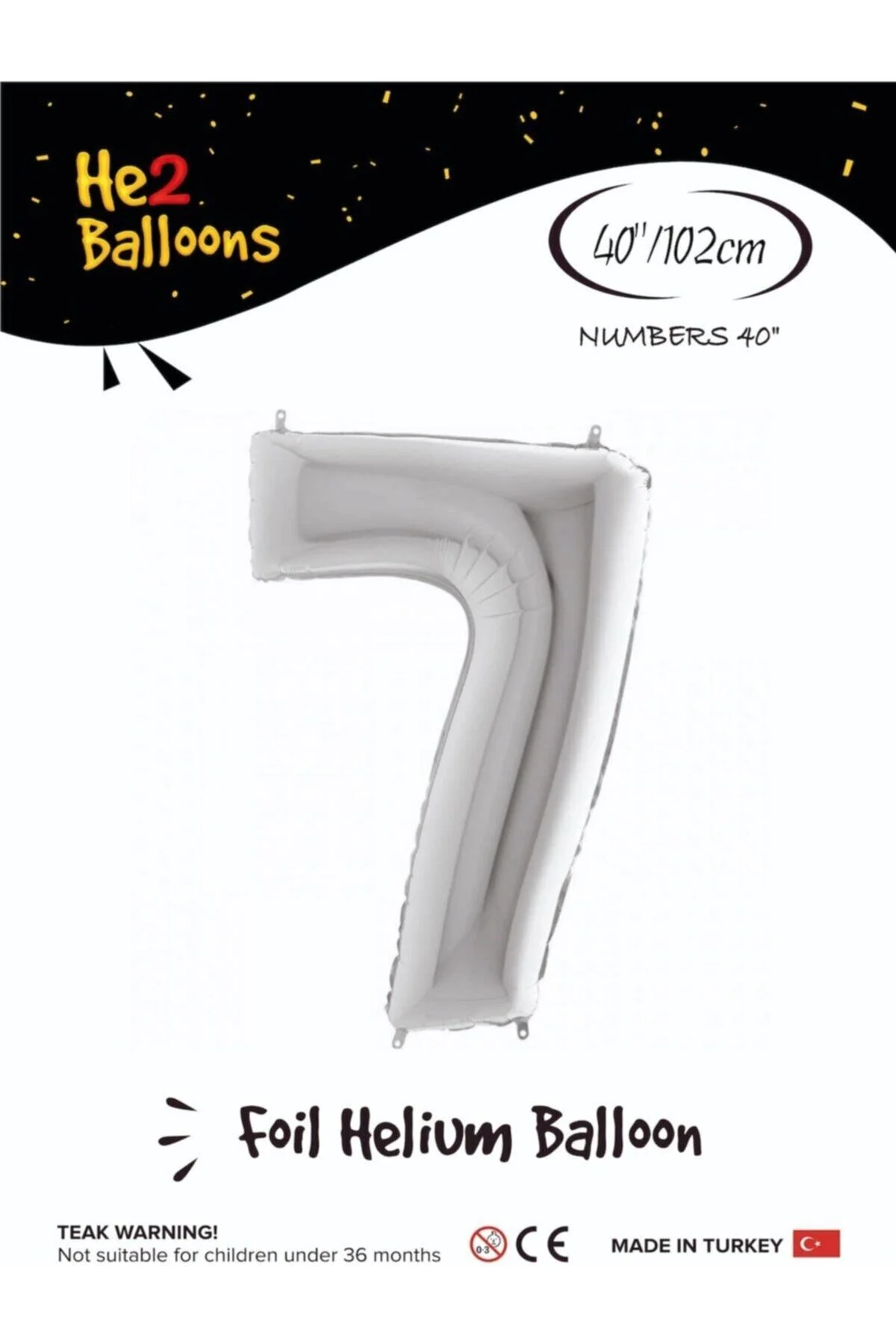 Fırsat Ayı Balon 7 Rakam Gümüş Folyo Balon 40 Inç