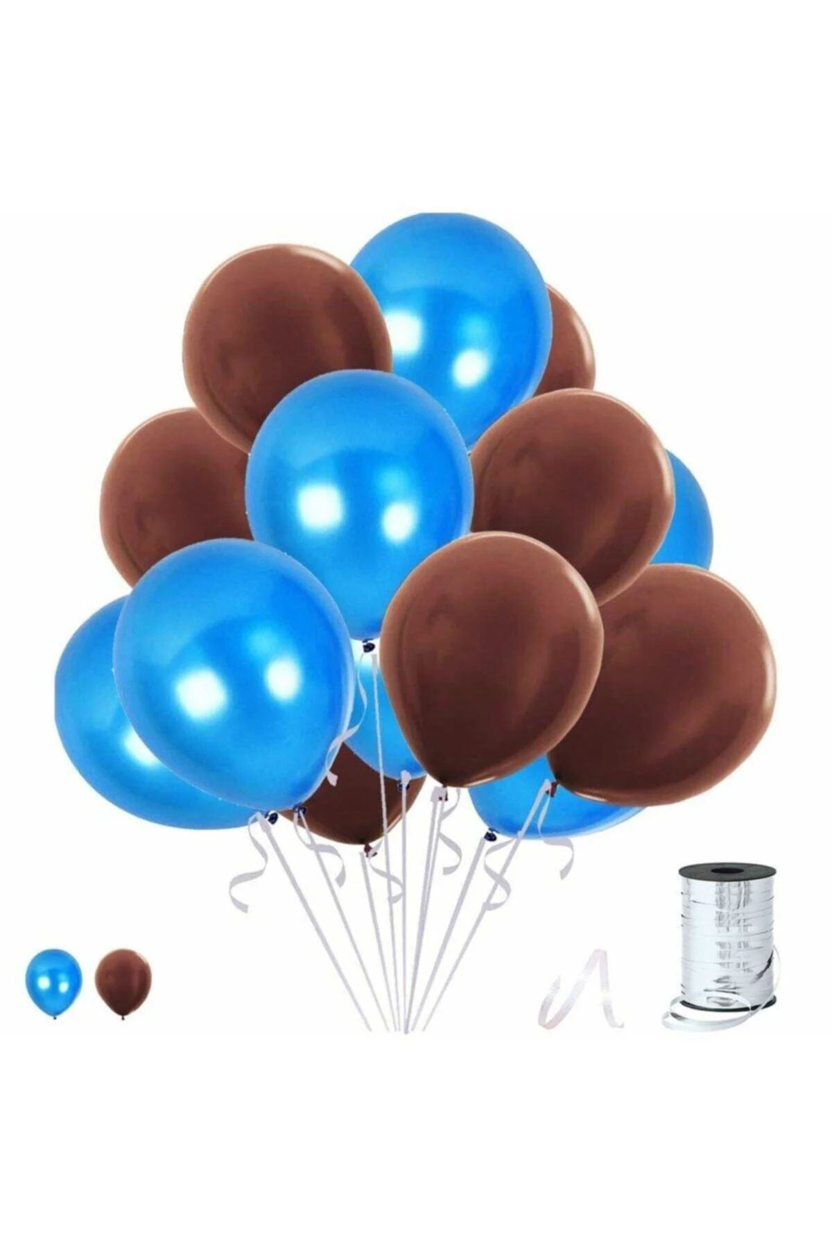 Fırsat Ayı 50 Adet Mavi ,kahverengi Balon-nişan--düğün Balonu