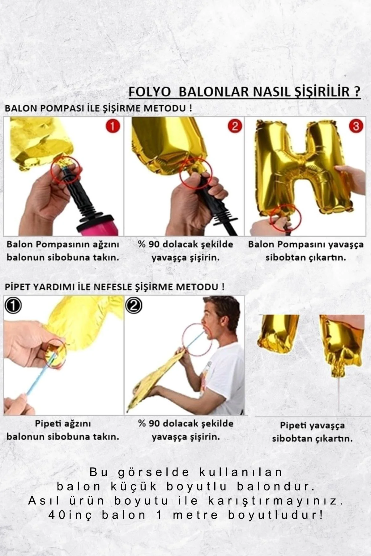 D Harfi Folyo Balon Gold 100 Cm 40 Inç 1 Metre Altın - PEKSHOP Görsel 2