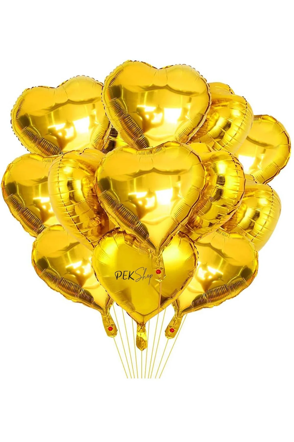 Gold Kalp Folyo Balon Parlak Kalp Balon 18" 45cm - PEKSHOP Görsel 3