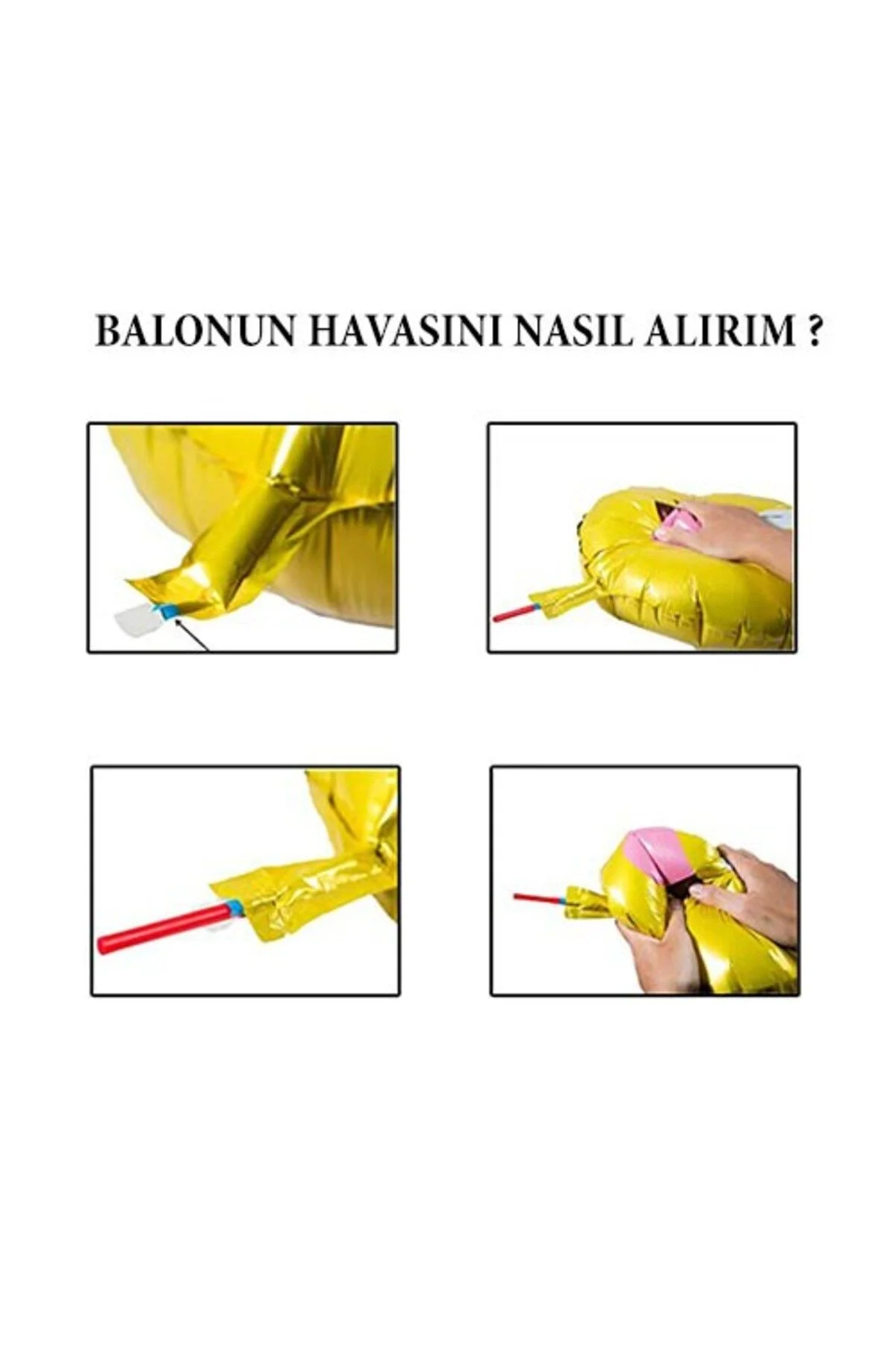 Gold Kalp Folyo Balon 60 Cm - Partioutlet Görsel 6