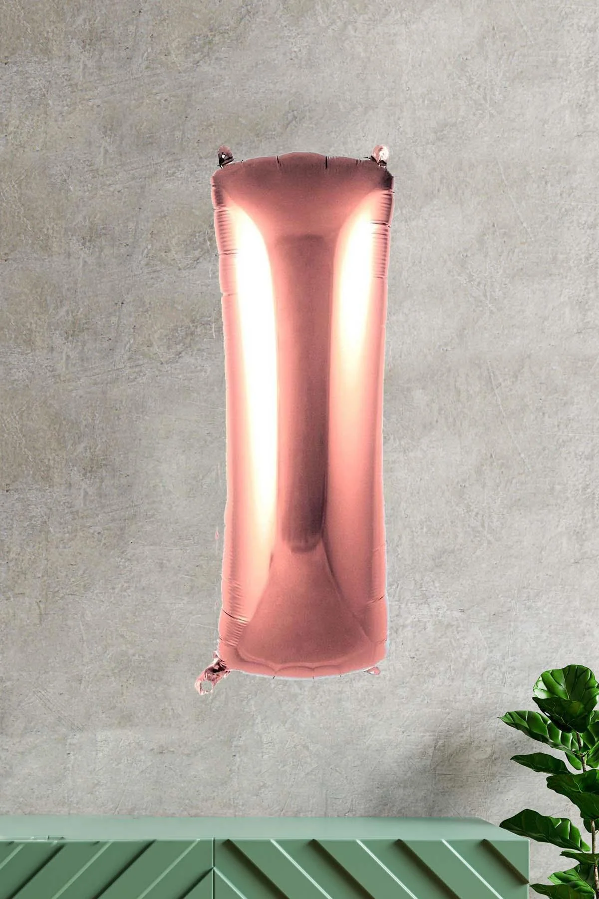 I Harfi Rose Gold Folyo Balon 100 Cm 40 Inç 1 Metre Baş Harf Balon