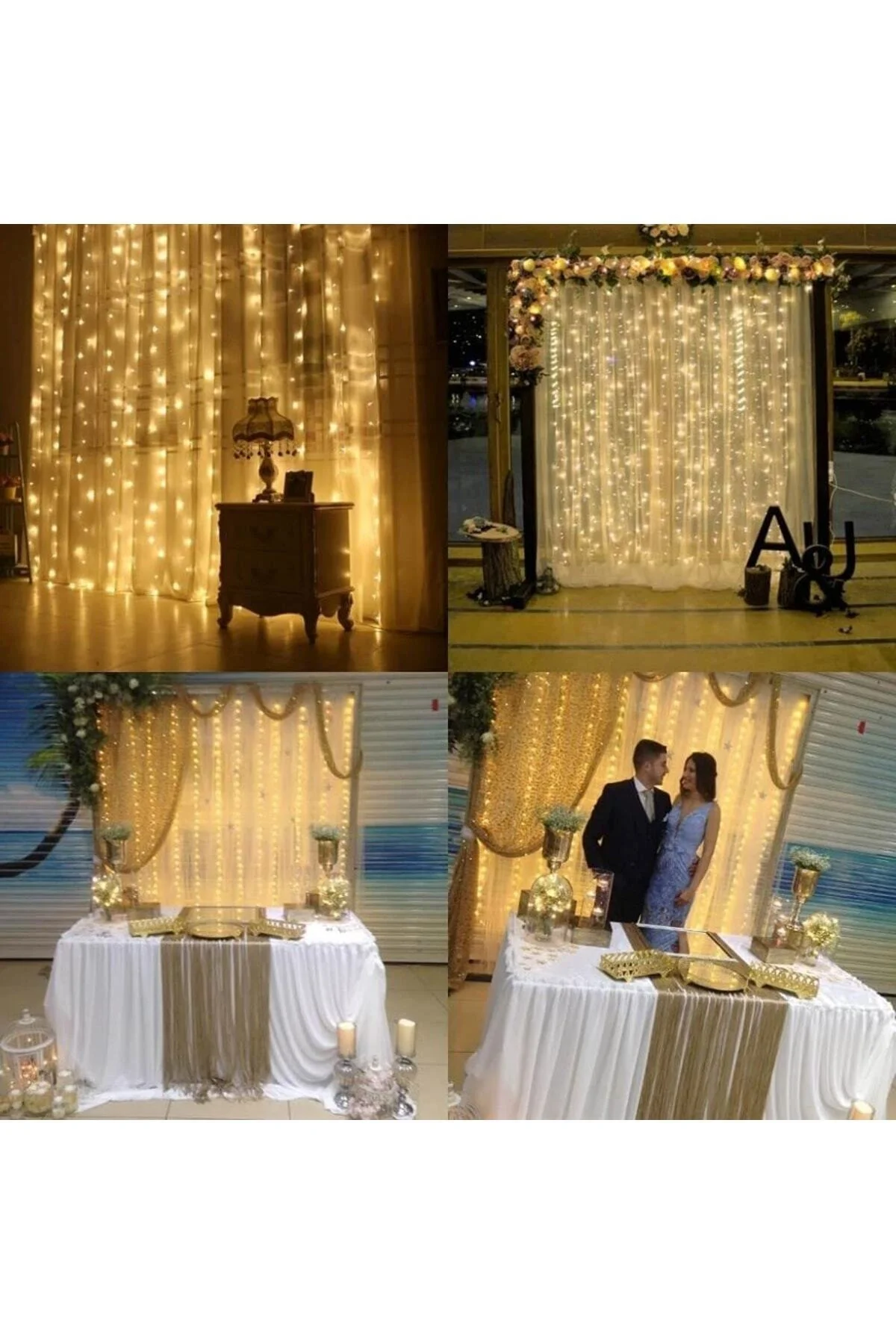 Perde Led|kumandalı Kaliteli Şeffaf Kablolu 8 Modlu 12 Saçaklı Ve Gün Işığı Led Işık (3*2 Metre) - Xnews Görsel 4